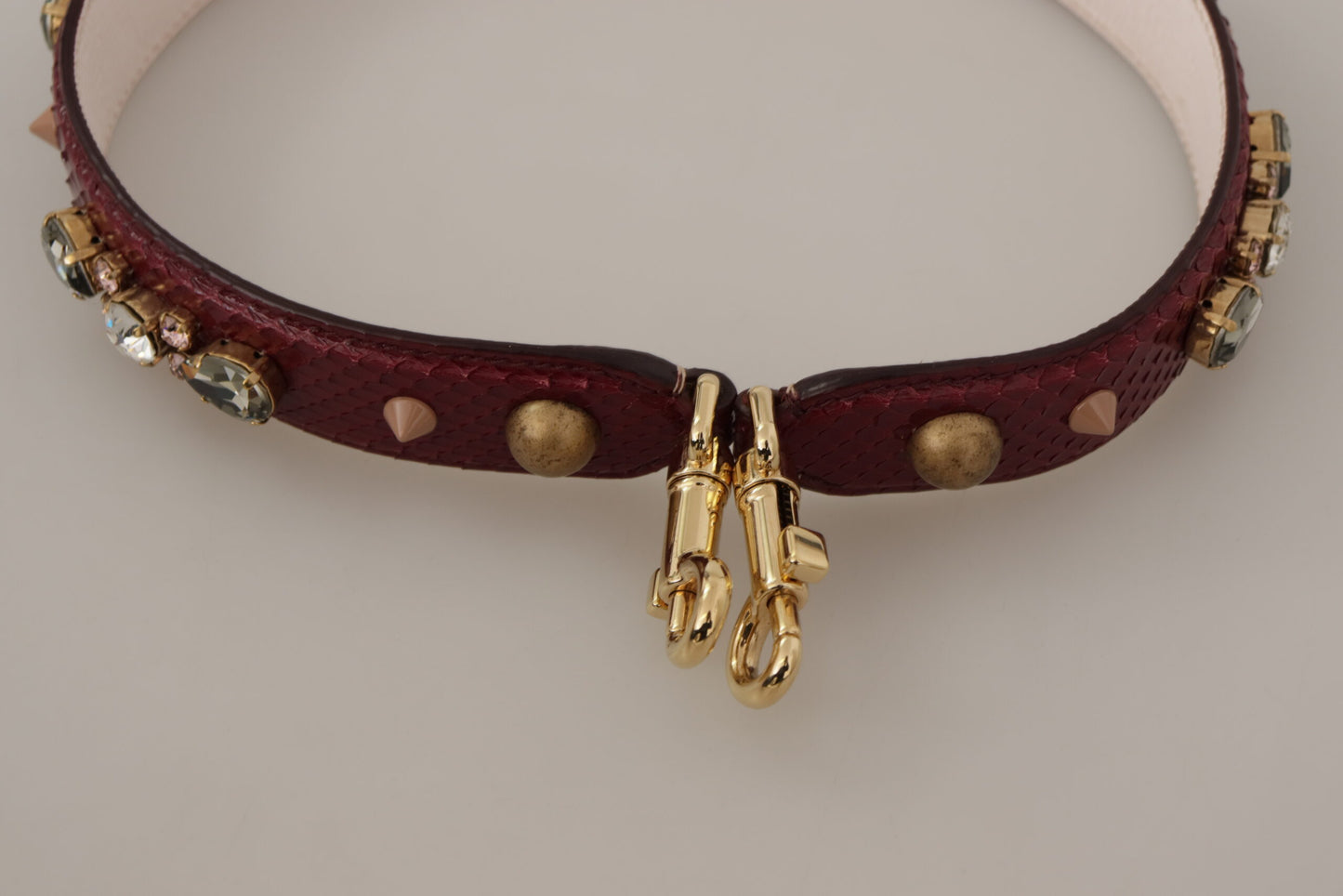 Bandoulière élégante en cuir de python Dolce & Gabbana Bordeaux