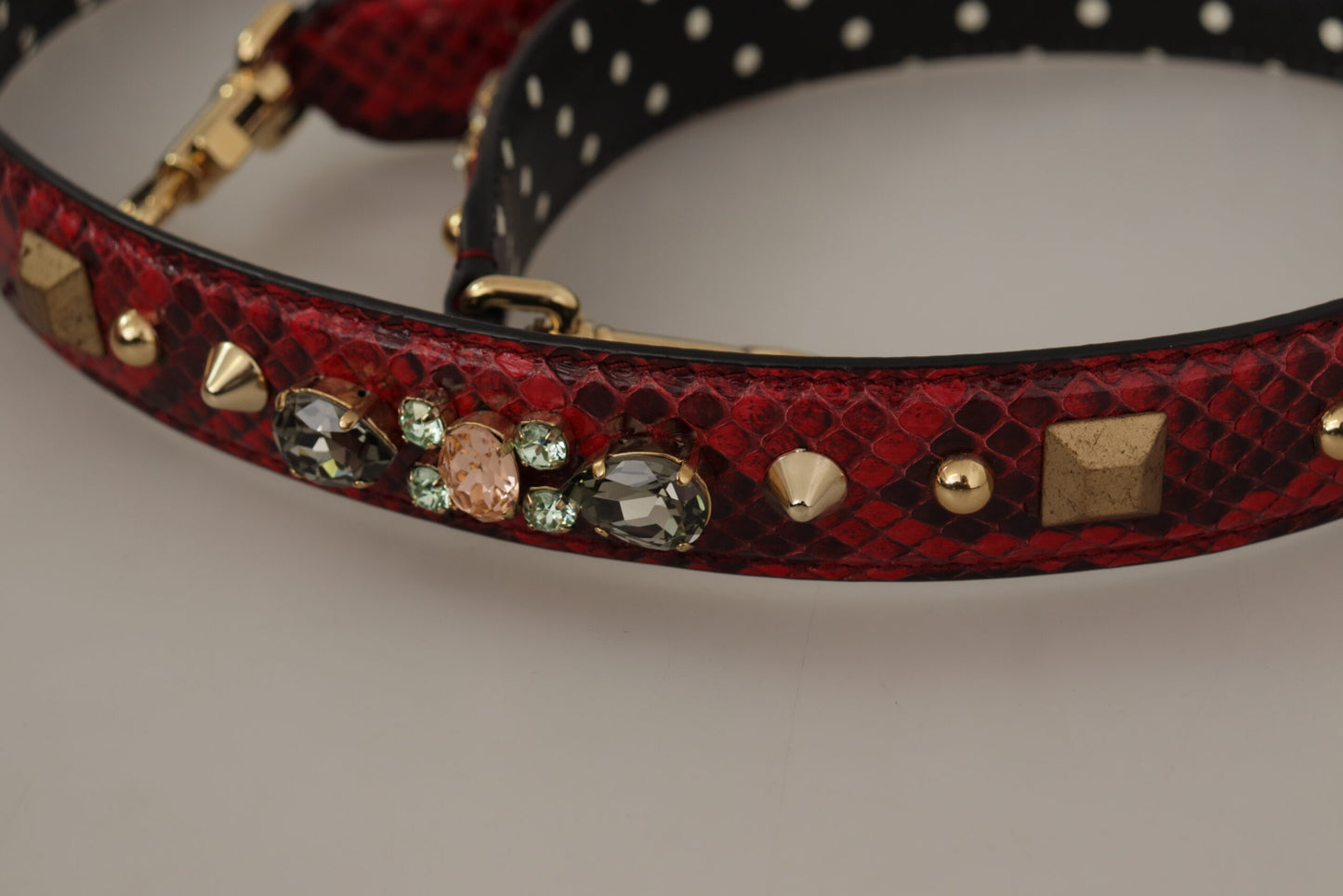 Dolce & Gabbana Schultertaschenriemen aus rotem Pythonleder