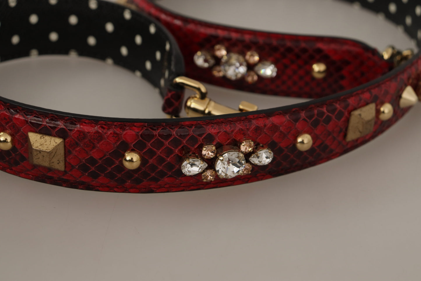 Dolce & Gabbana Schultertaschenriemen aus rotem Pythonleder