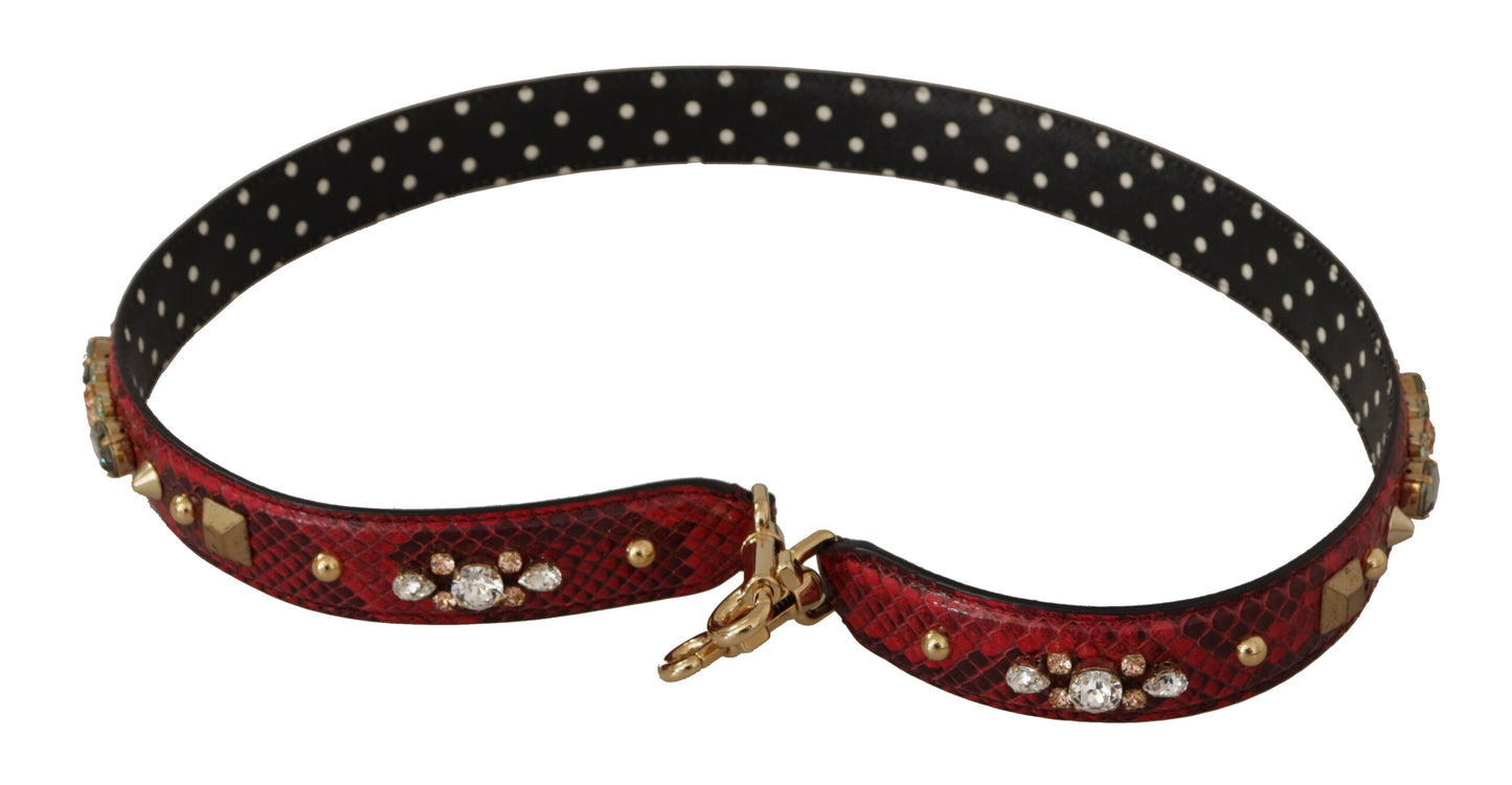 Dolce & Gabbana Schultertaschenriemen aus rotem Pythonleder