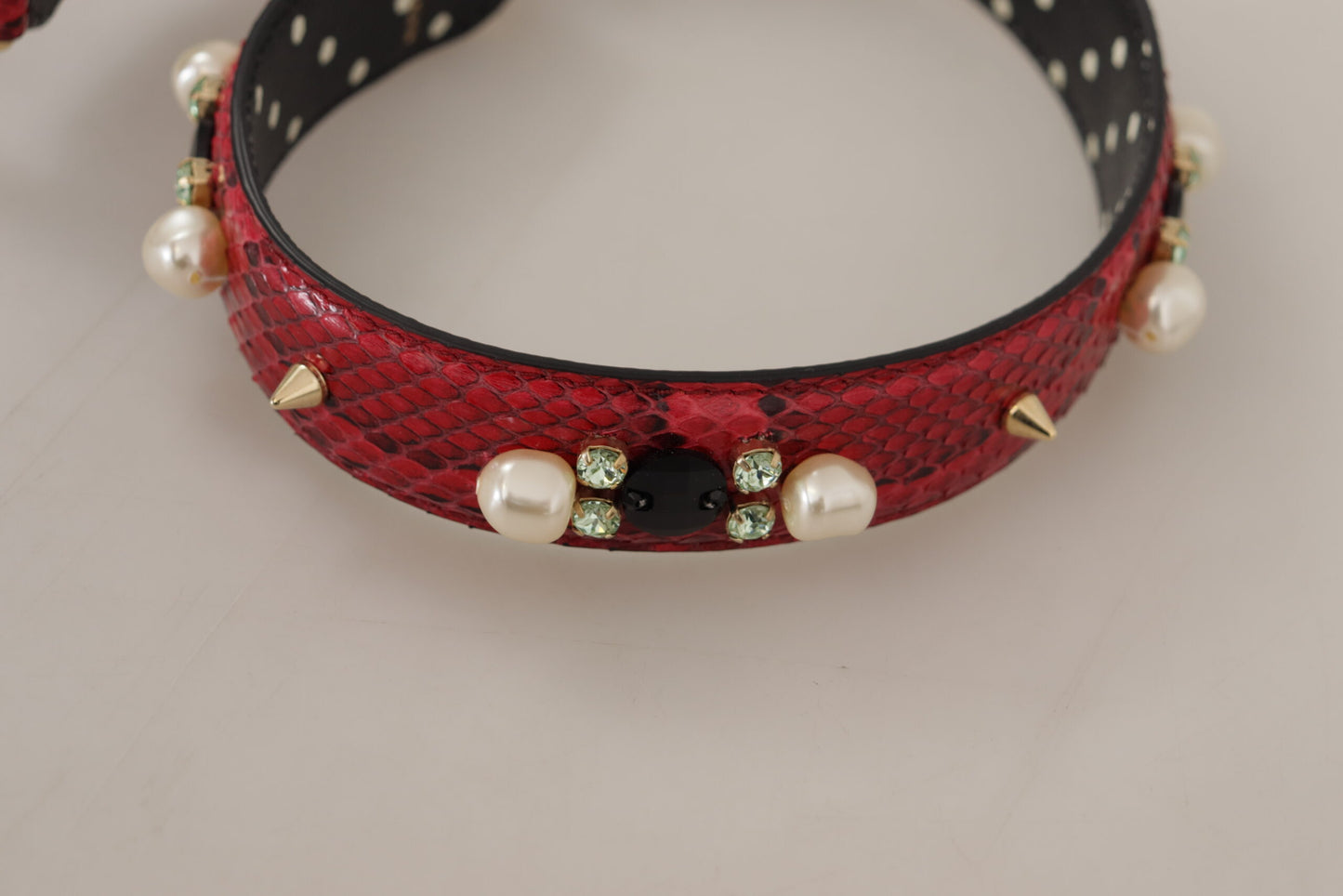 Dolce & Gabbana Élégante bandoulière en cuir de python rouge