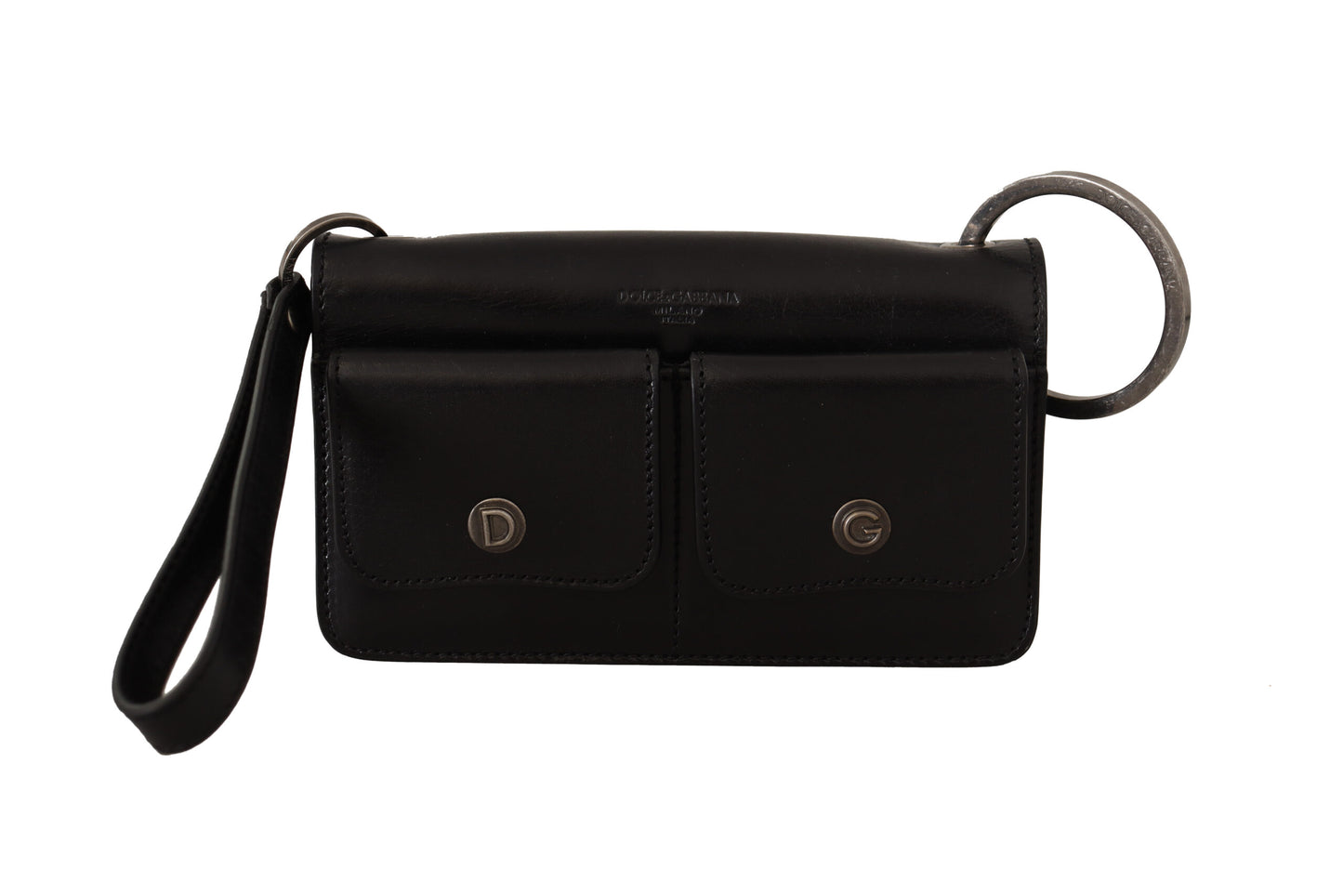 Portefeuille élégant en cuir Dolce & Gabbana, noir intemporel