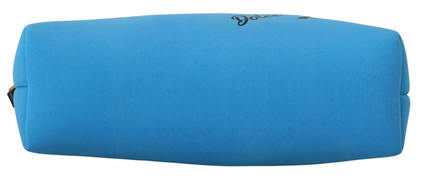 Sac pochette élégant en polyamide bleu Dolce & Gabbana
