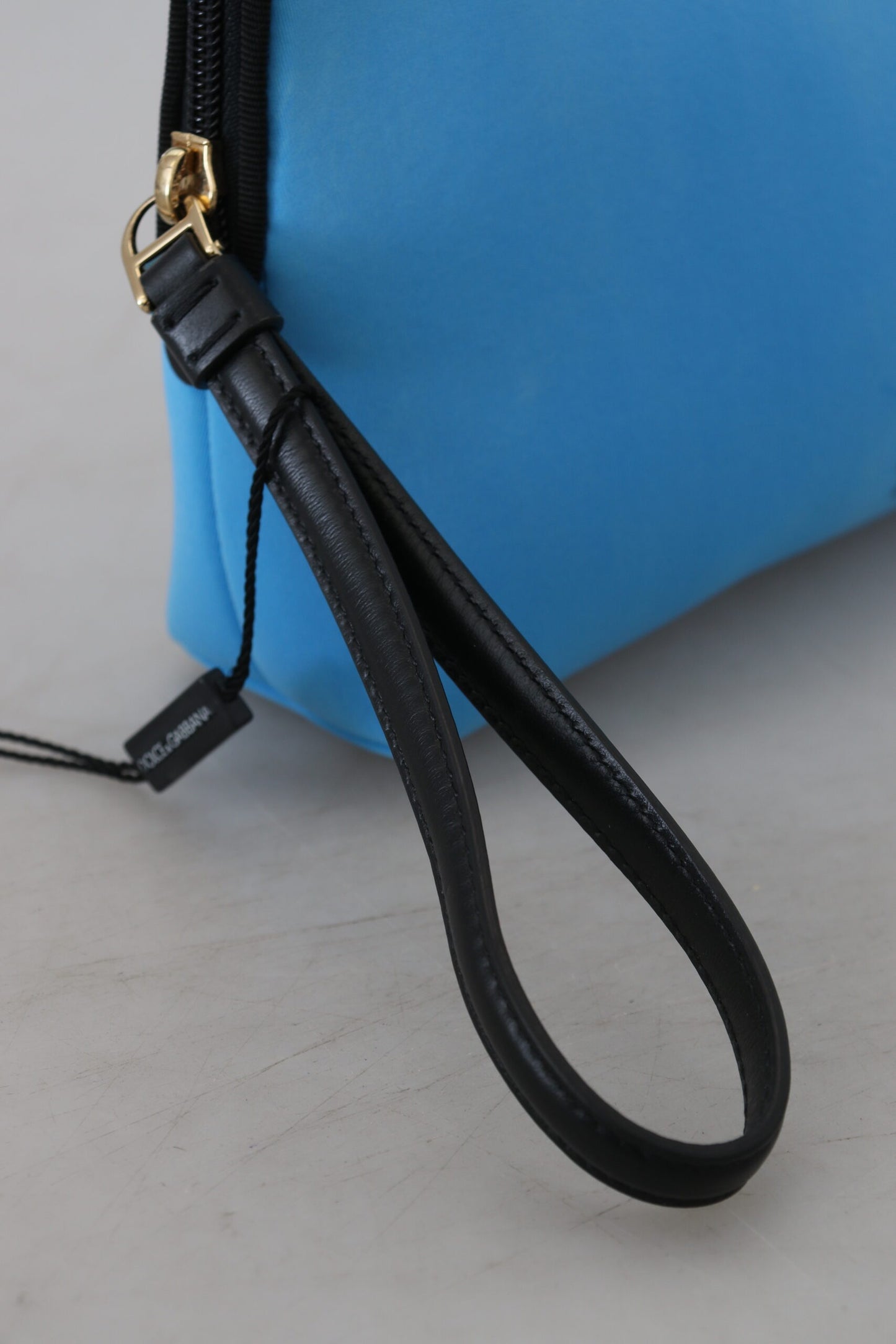 Sac pochette élégant en polyamide bleu Dolce & Gabbana