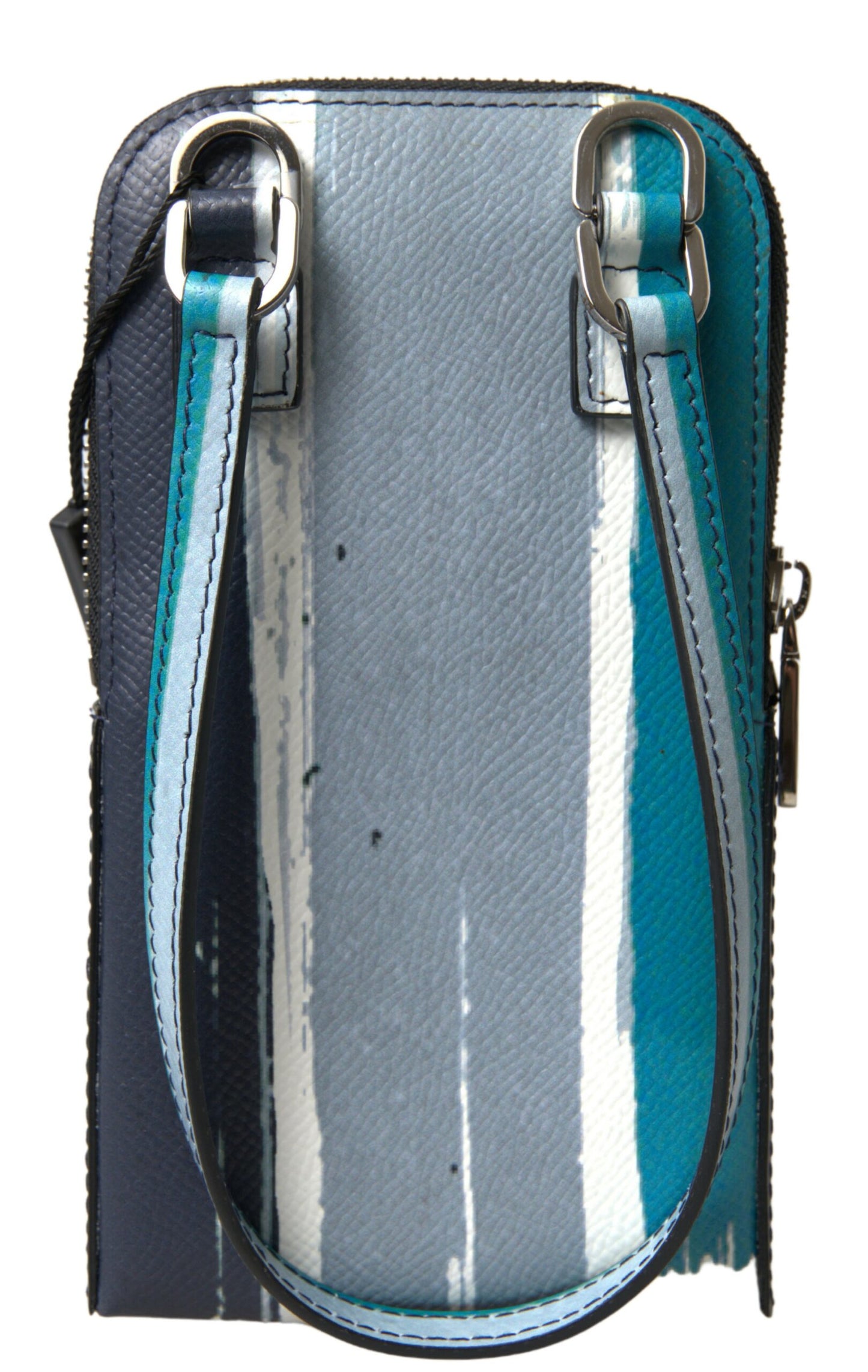 Dolce & Gabbana – Elegante Crossbody-Handytasche aus Leder in Blau und Weiß