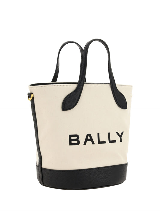 Bally Elegant Monogram Bucket Bag in Black & White at The Platonist