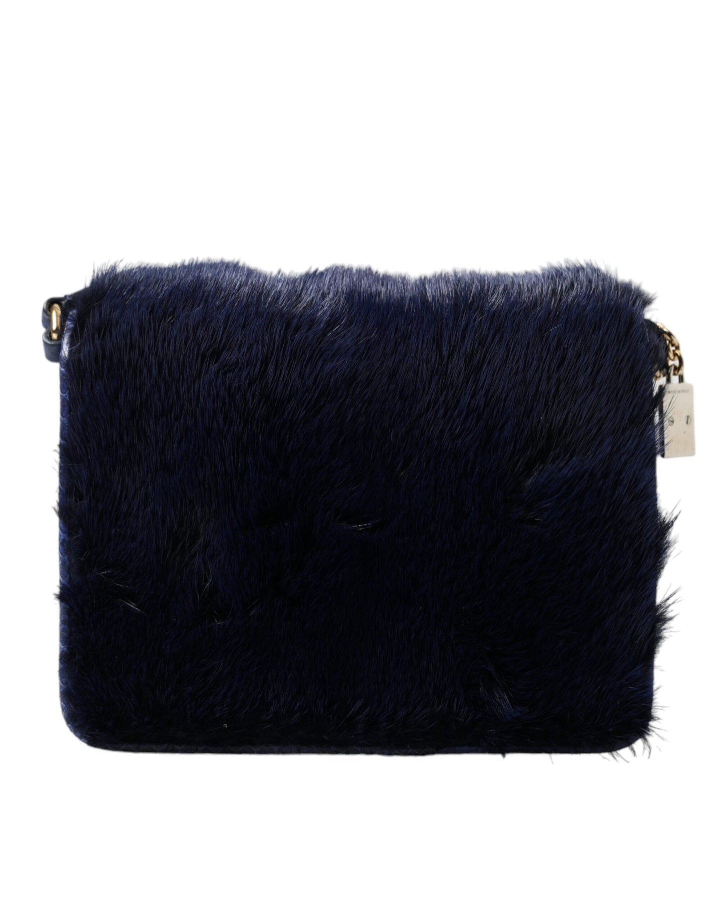 Dolce & Gabbana - Sac bandoulière en fourrure de vison bleu exquis