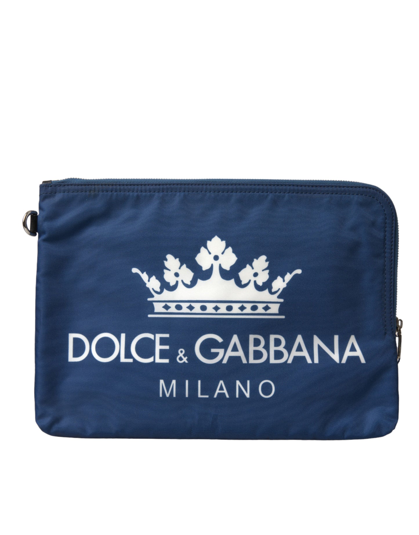 Pochette zippée élégante en nylon bleu Dolce & Gabbana