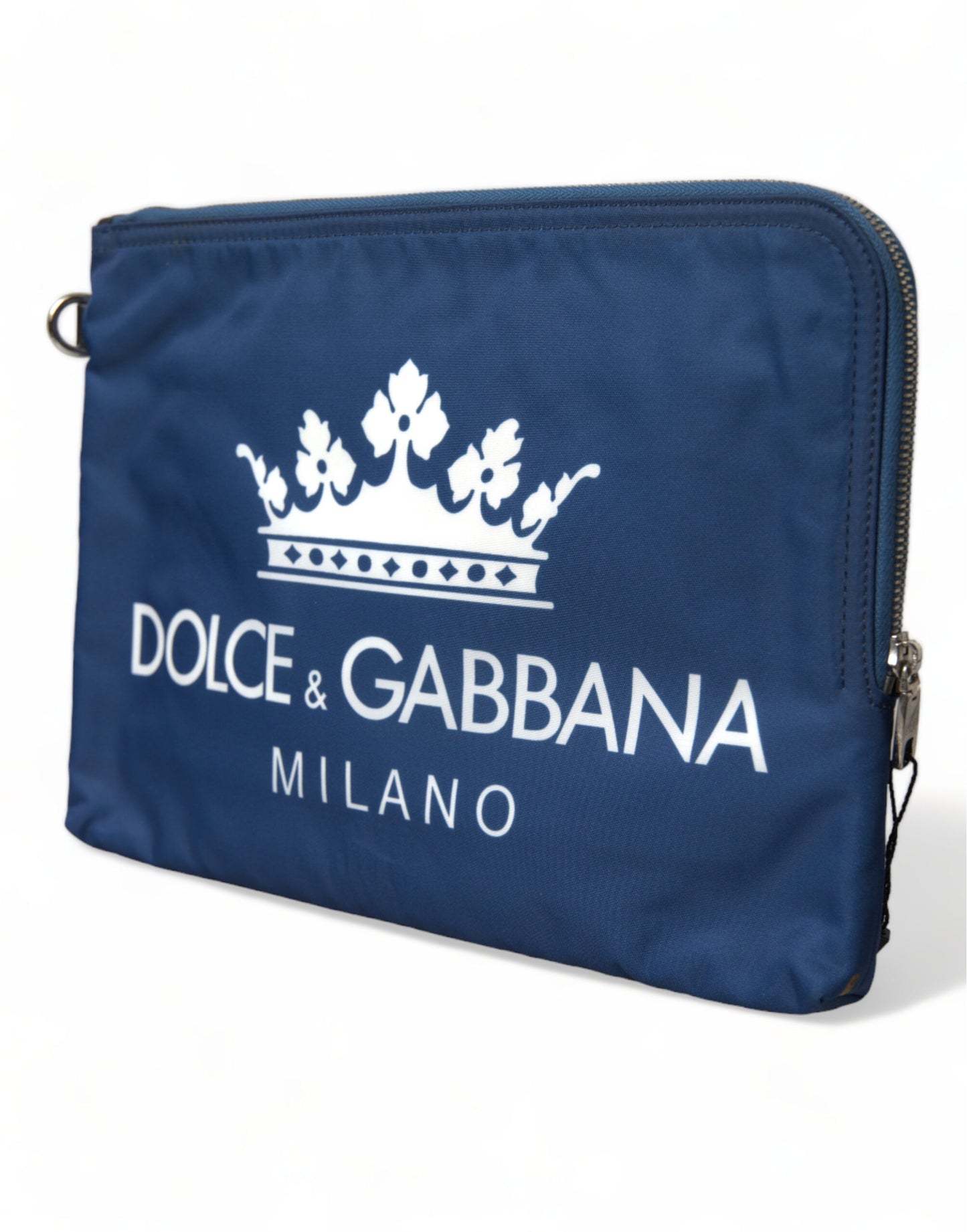 Pochette zippée élégante en nylon bleu Dolce & Gabbana