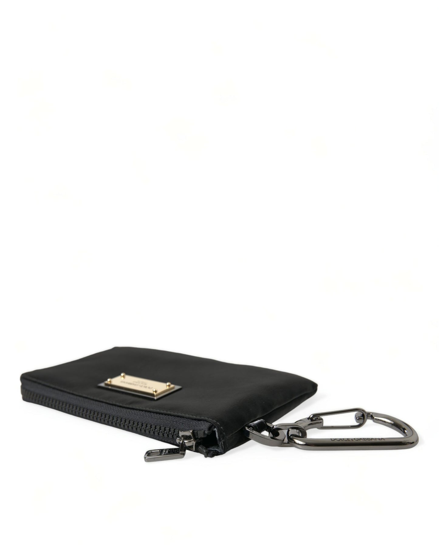 Pochette Dolce & Gabbana Elite en nylon et cuir noir avec logo