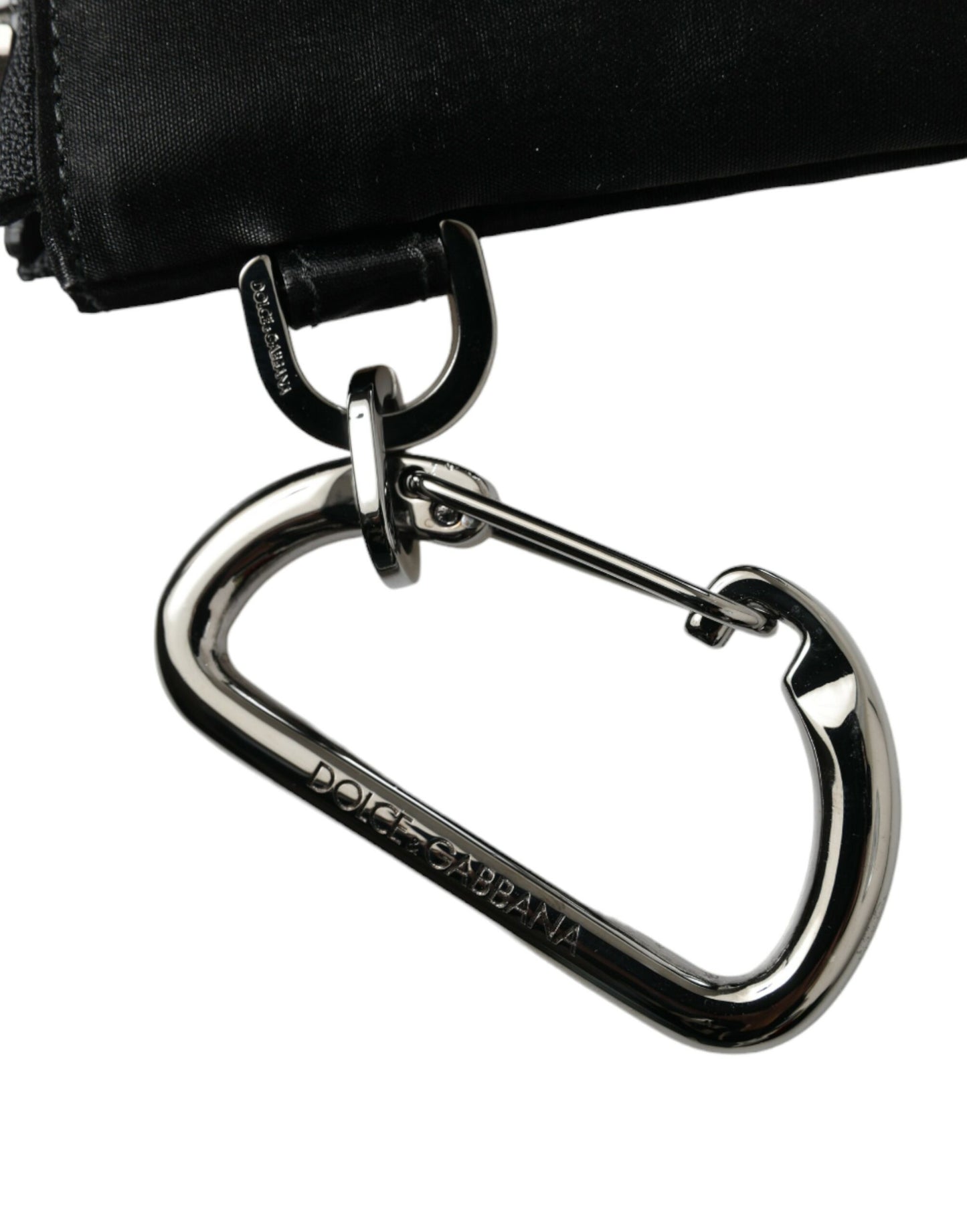 Pochette Dolce & Gabbana Elite en nylon et cuir noir avec logo