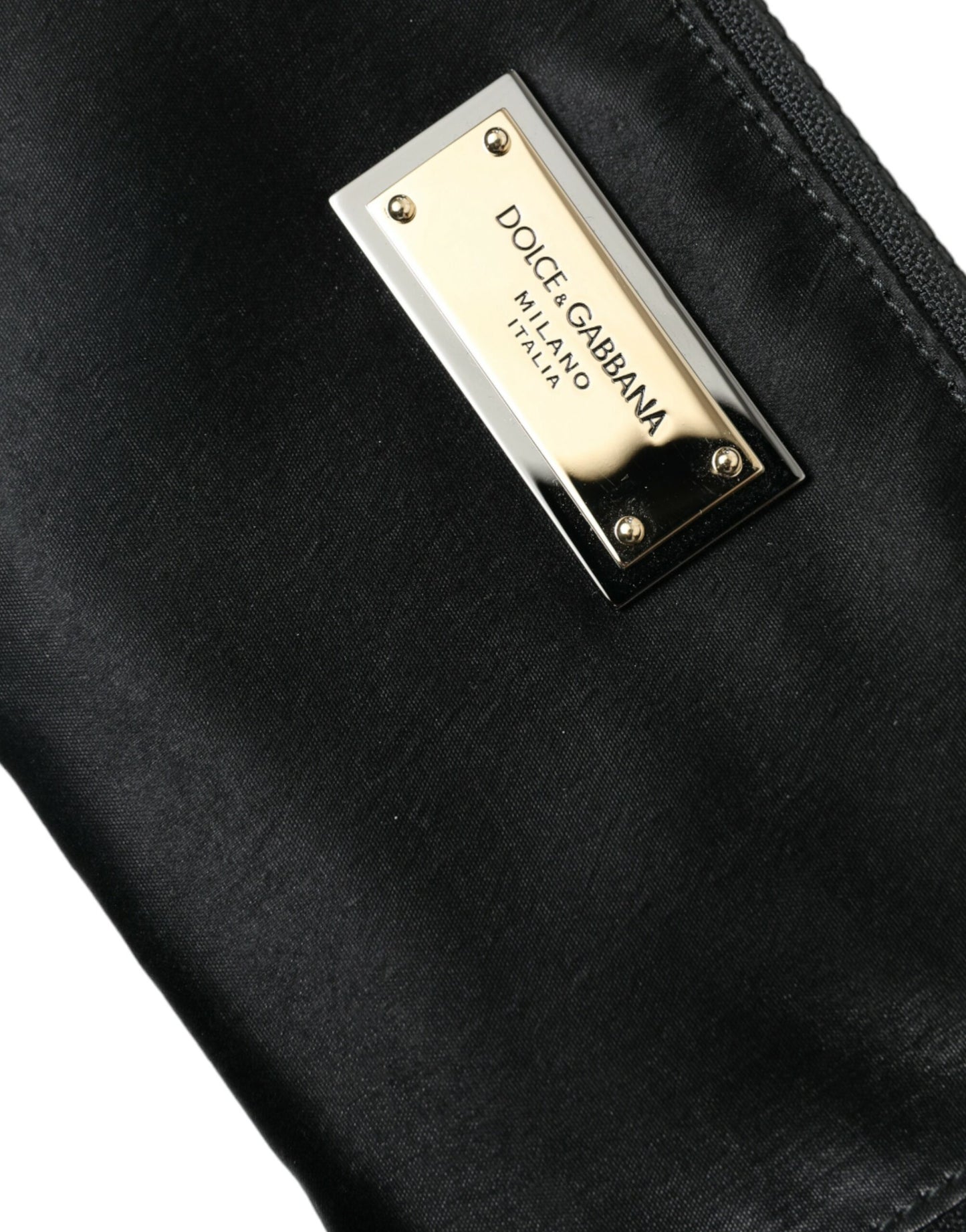 Pochette Dolce & Gabbana Elite en nylon et cuir noir avec logo