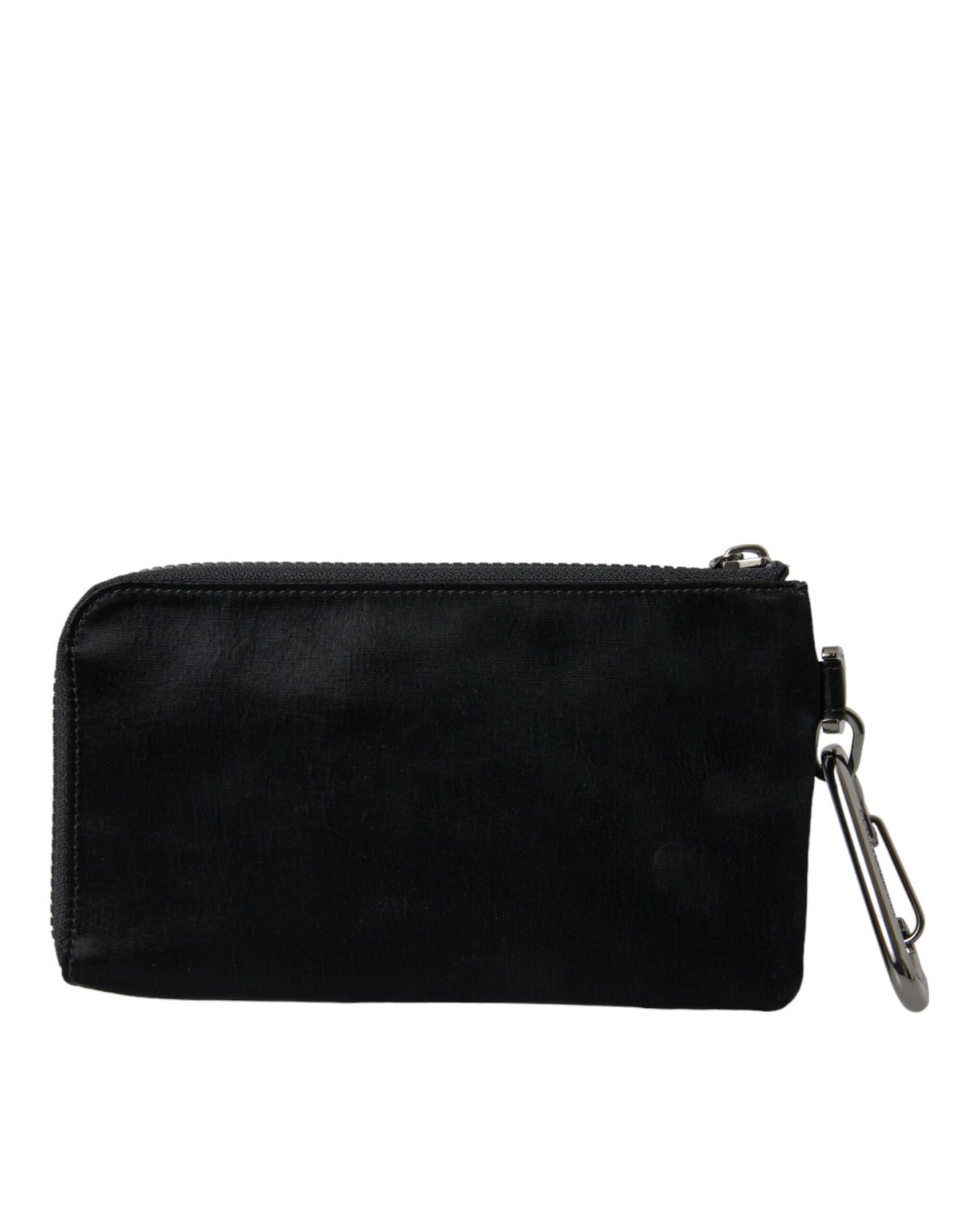 Pochette élégante en nylon et cuir Dolce & Gabbana, noire