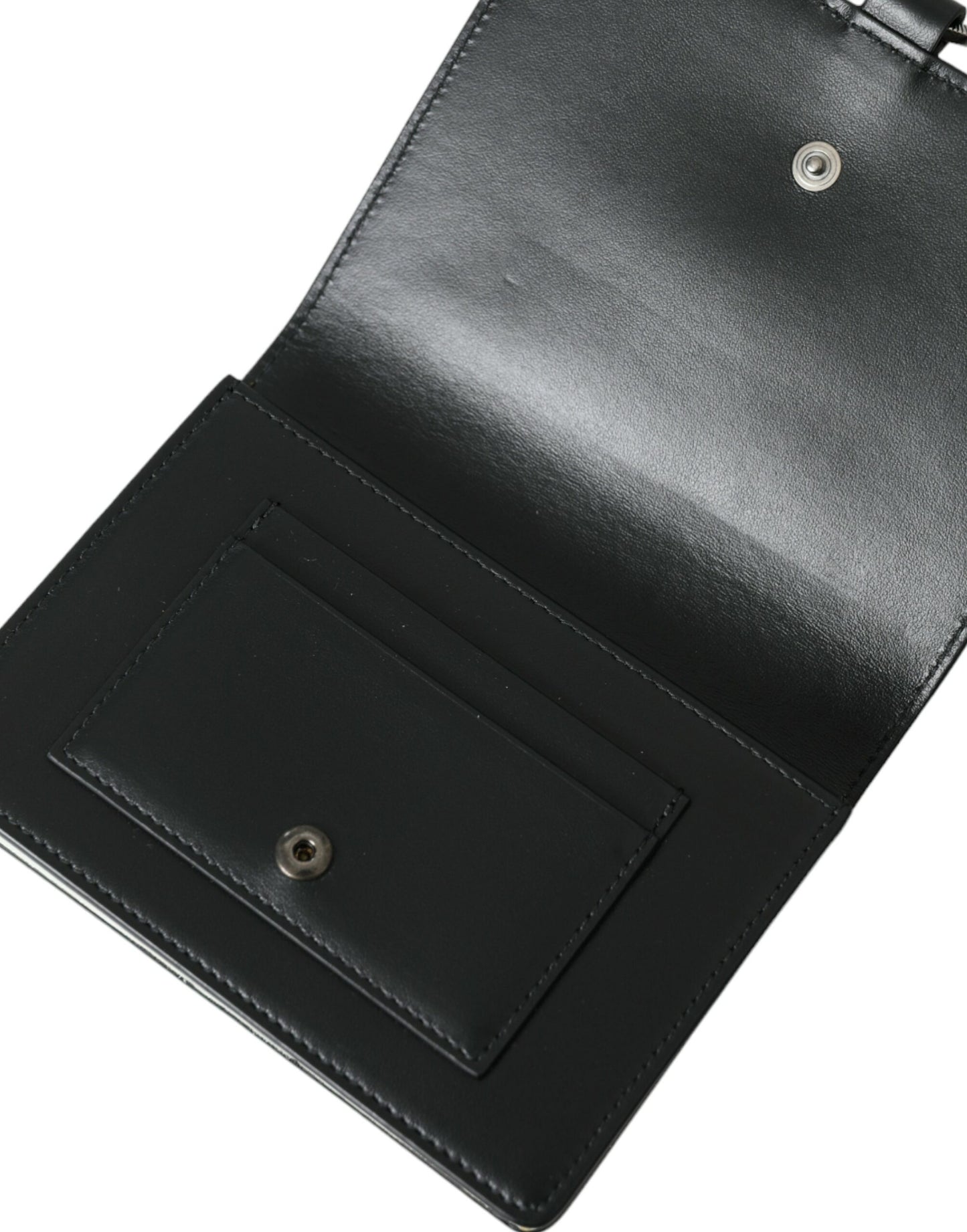 Porte-cartes élégant en cuir orné de cristaux Dolce & Gabbana