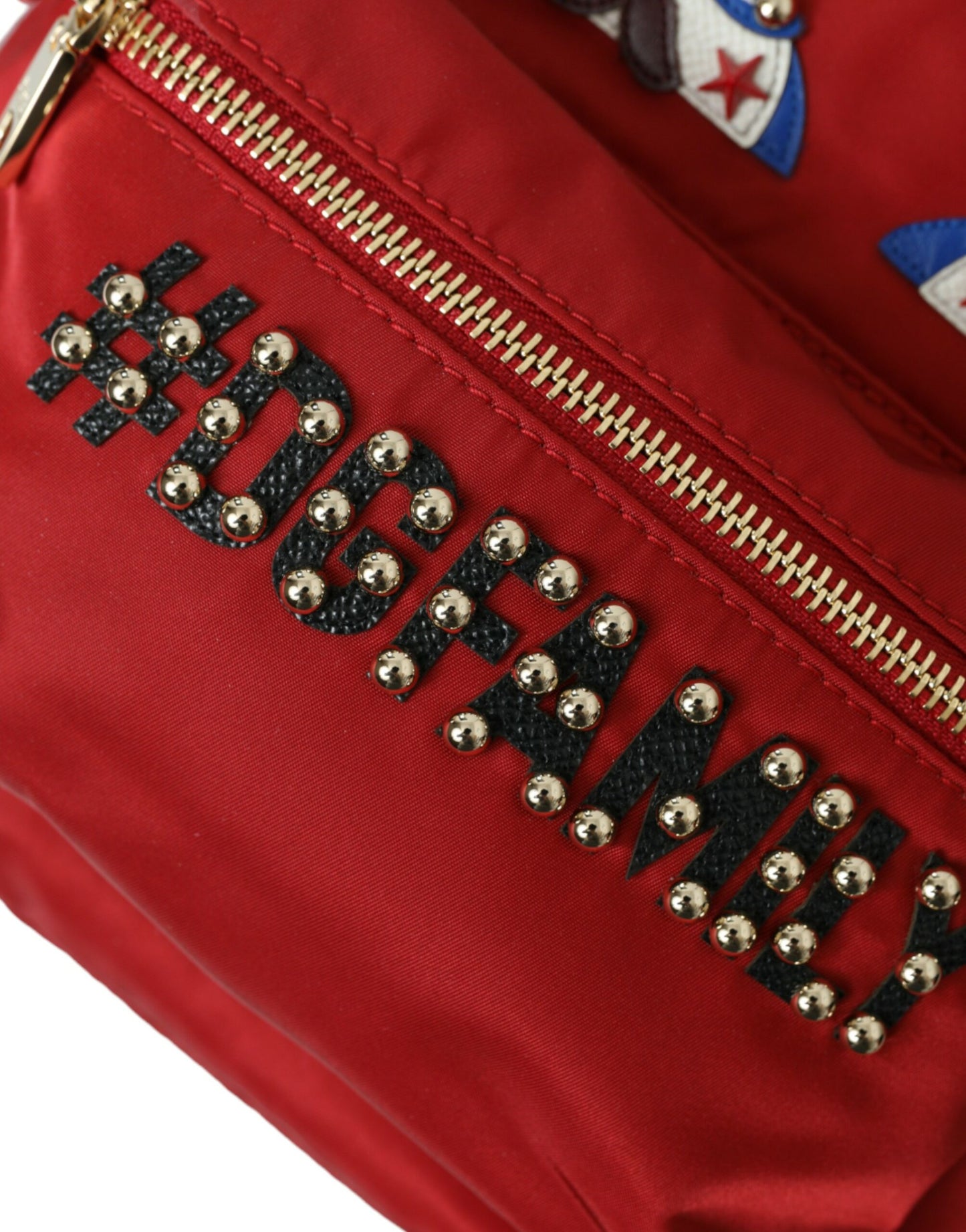 Sac à dos rouge orné de détails dorés Dolce & Gabbana