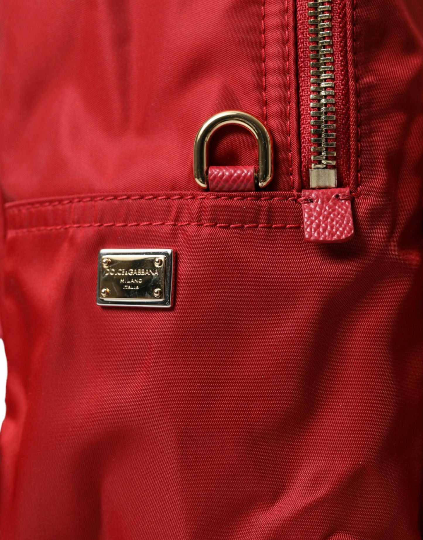 Sac à dos rouge orné de détails dorés Dolce & Gabbana