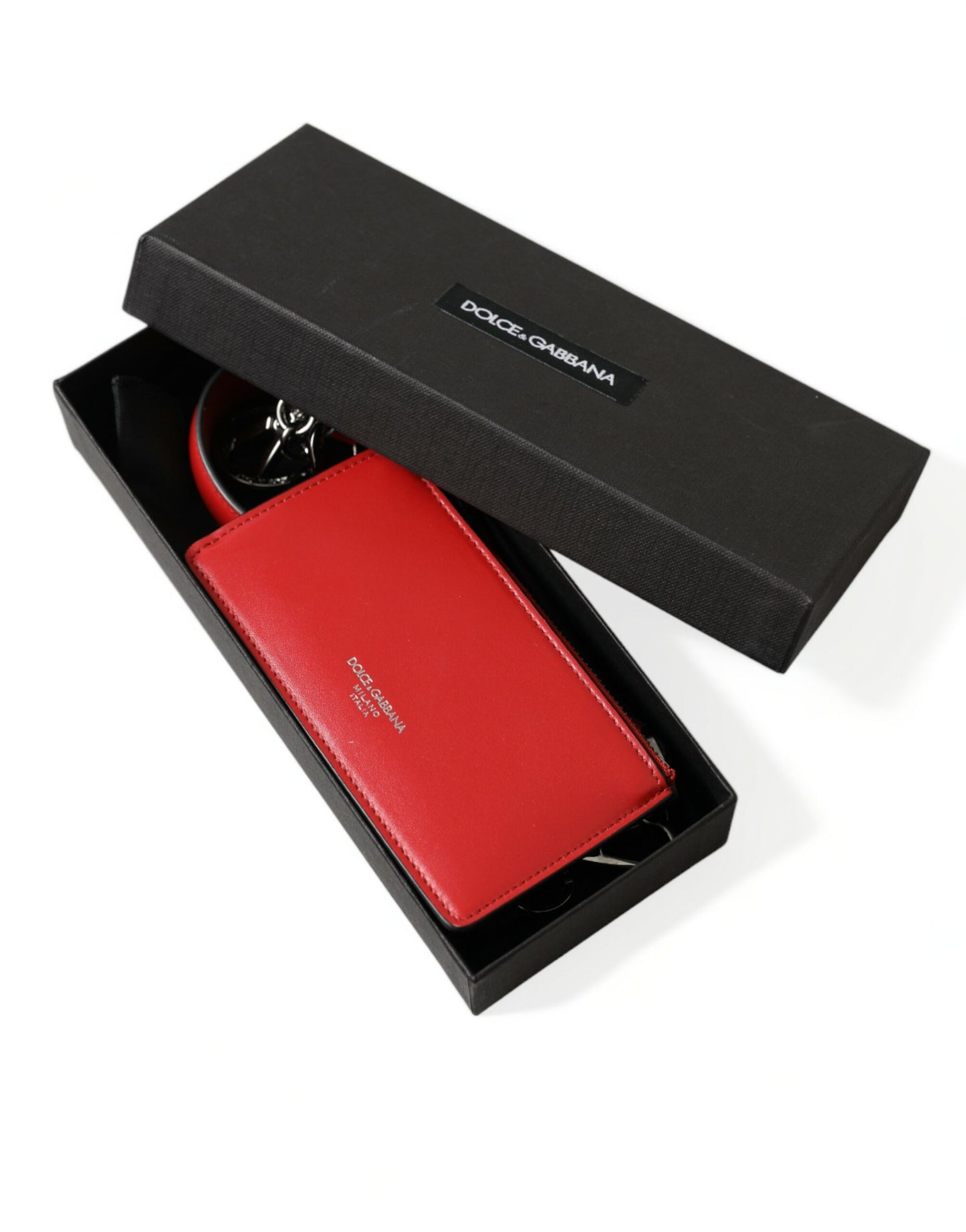 Étui élégant en cuir rouge pour Airpods Dolce & Gabbana