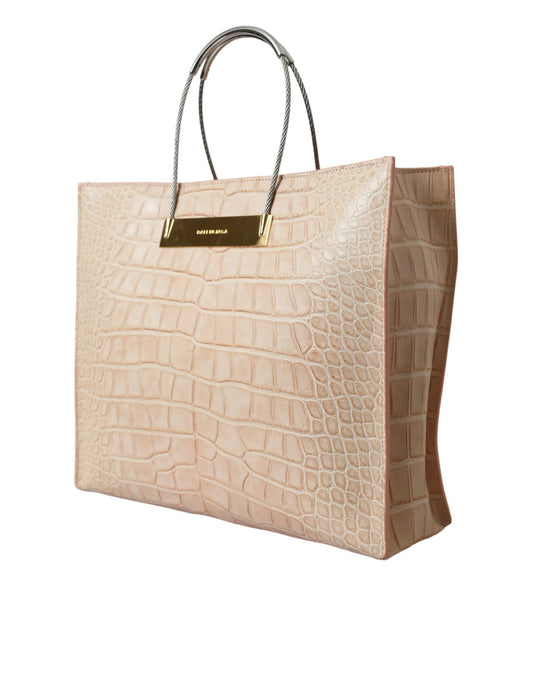 Balenciaga Alligator Leather Chic Pink Tote Bag at The Platonist