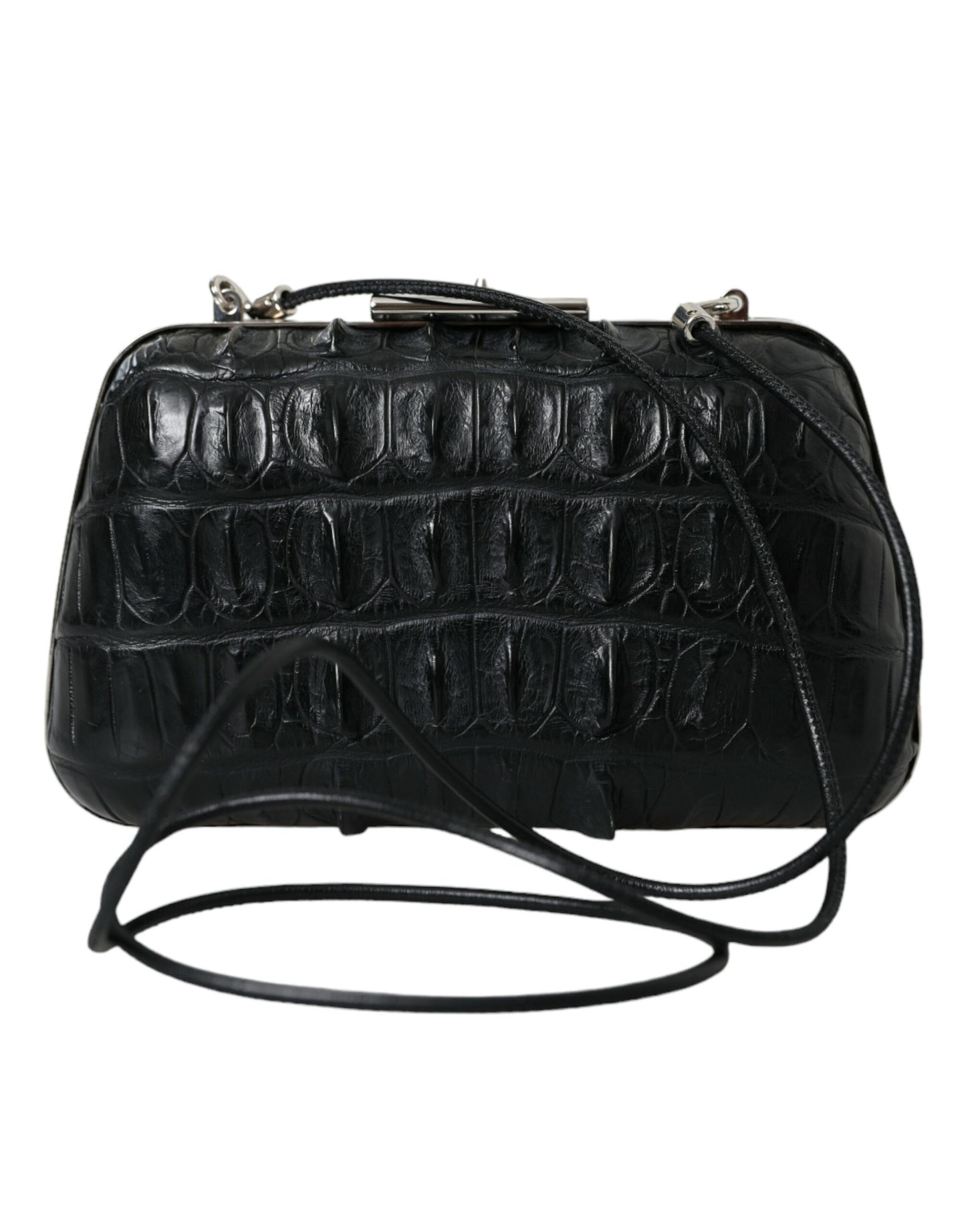Balenciaga Elegant Crocodile Leather Evening Clutch at The Platonist