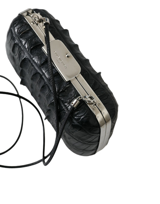 Balenciaga Elegant Crocodile Leather Evening Clutch at The Platonist