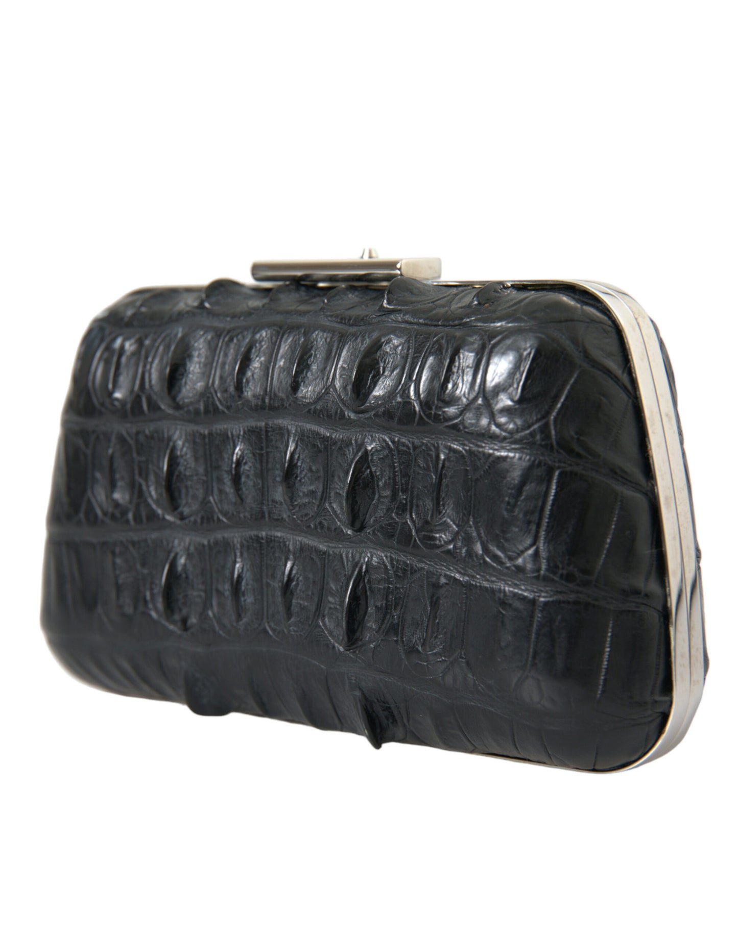 Balenciaga Elegant Crocodile Leather Evening Clutch at The Platonist