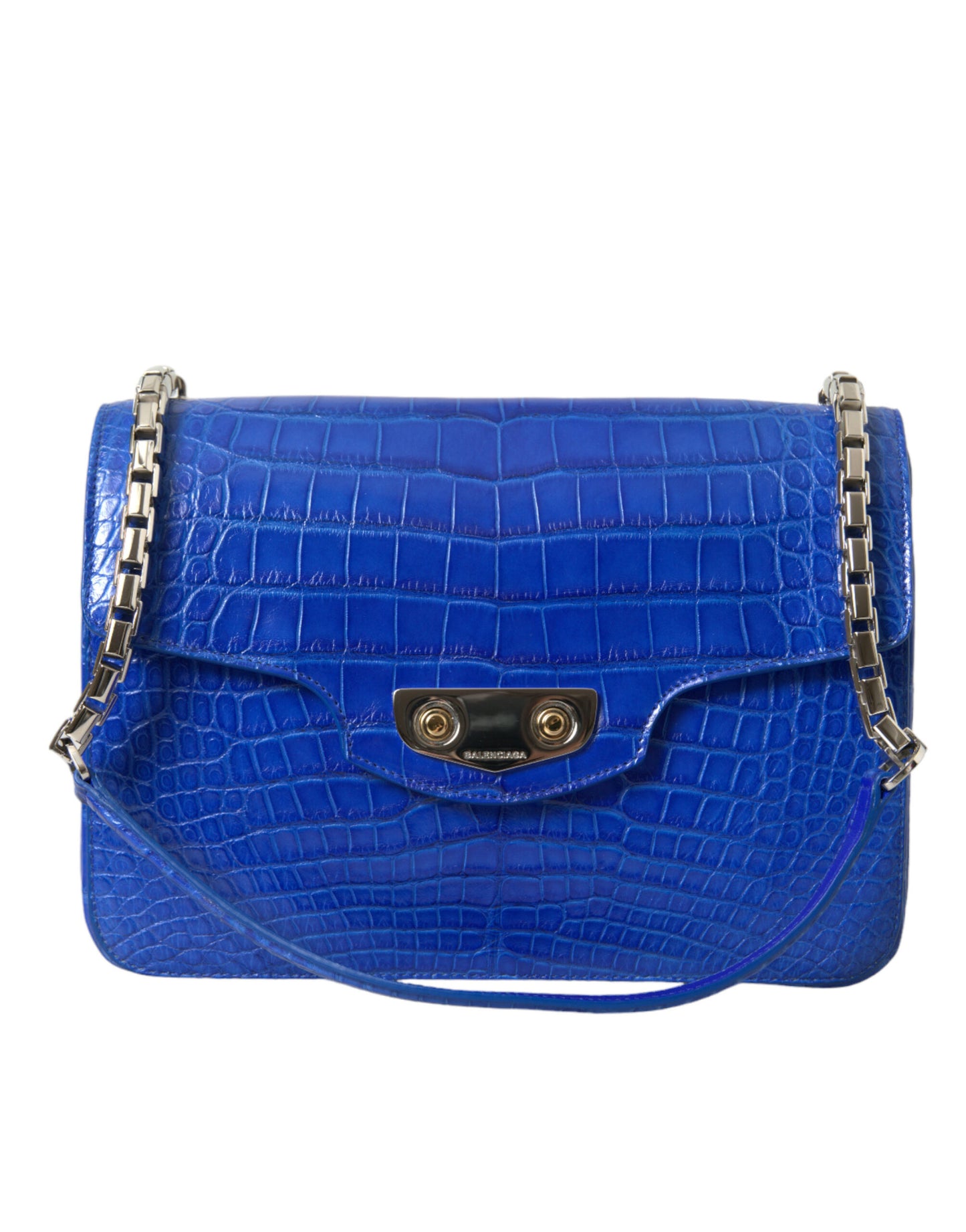 Sac à bandoulière Balenciaga Chic en peau d'alligator avec chaîne