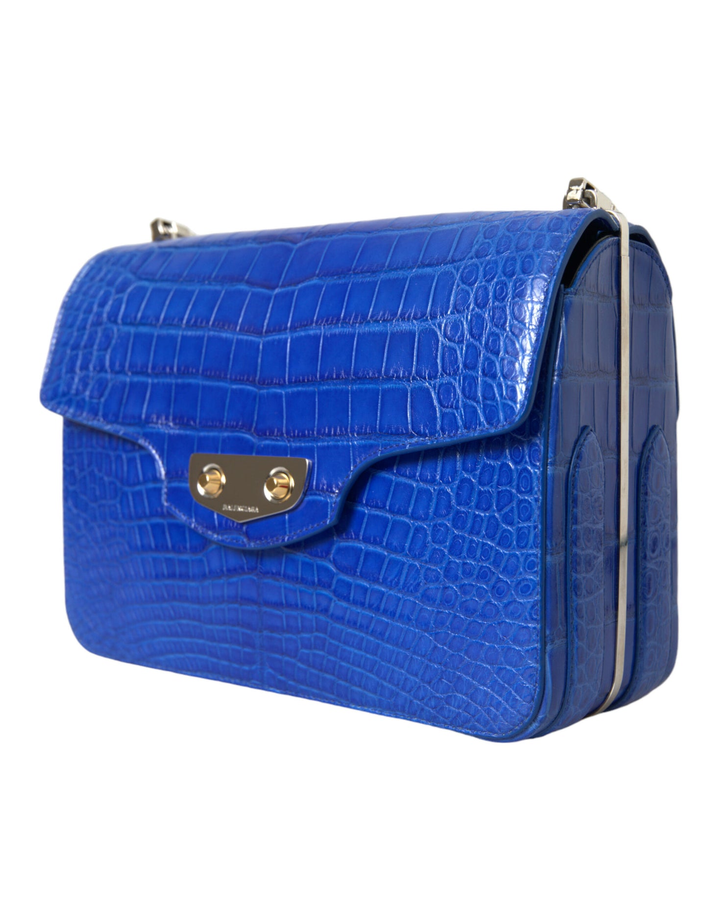 Sac à bandoulière Balenciaga Chic en peau d'alligator avec chaîne