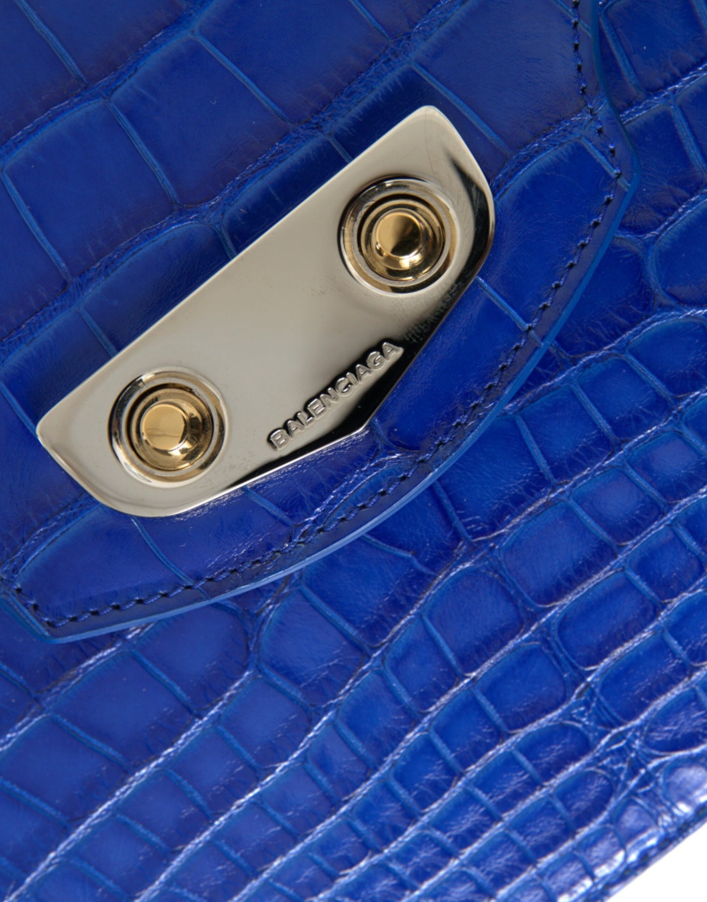 Sac à bandoulière Balenciaga Chic en peau d'alligator avec chaîne