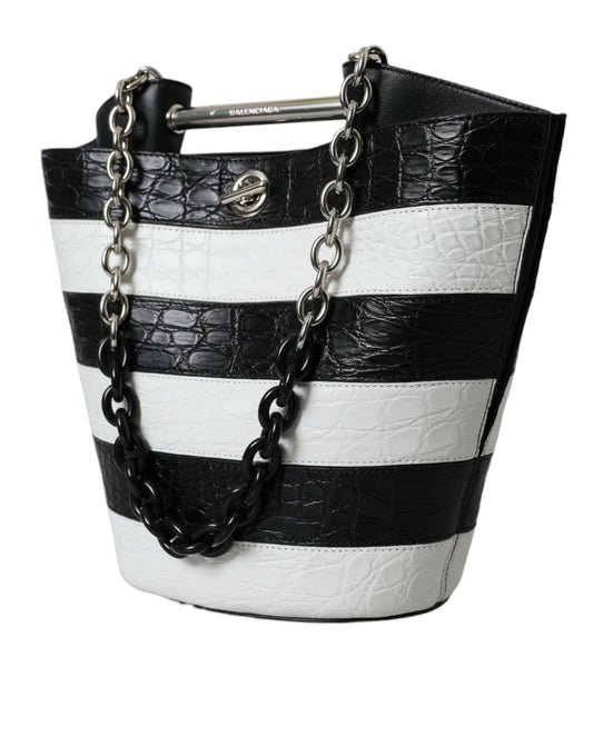 Balenciaga Chic Crocodile Leather Maxi Bucket Bag at The Platonist