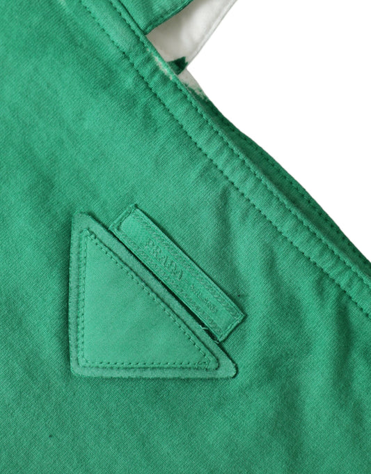 Prada Elegant Green Fabric Tote Bag at The Platonist