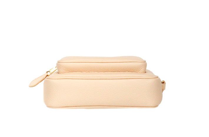 Burberry Small Branded Peach Pink Grainy Leather Camera Crossbody Bag at The Platonist