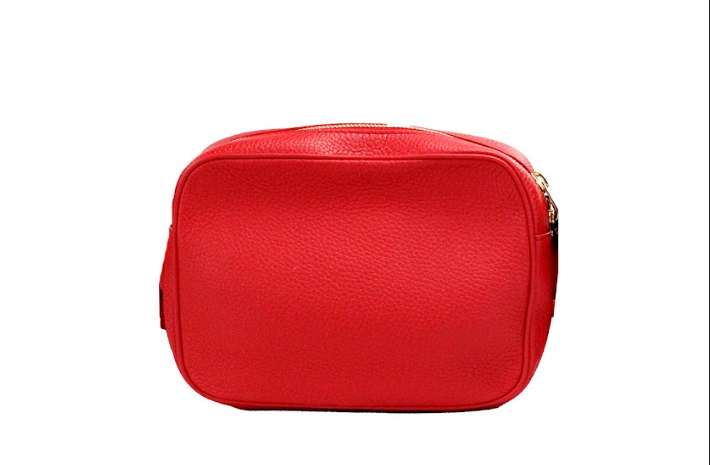 Burberry Small Branded Bright Red Grainy Leather Camera Crossbody Bag at The Platonist