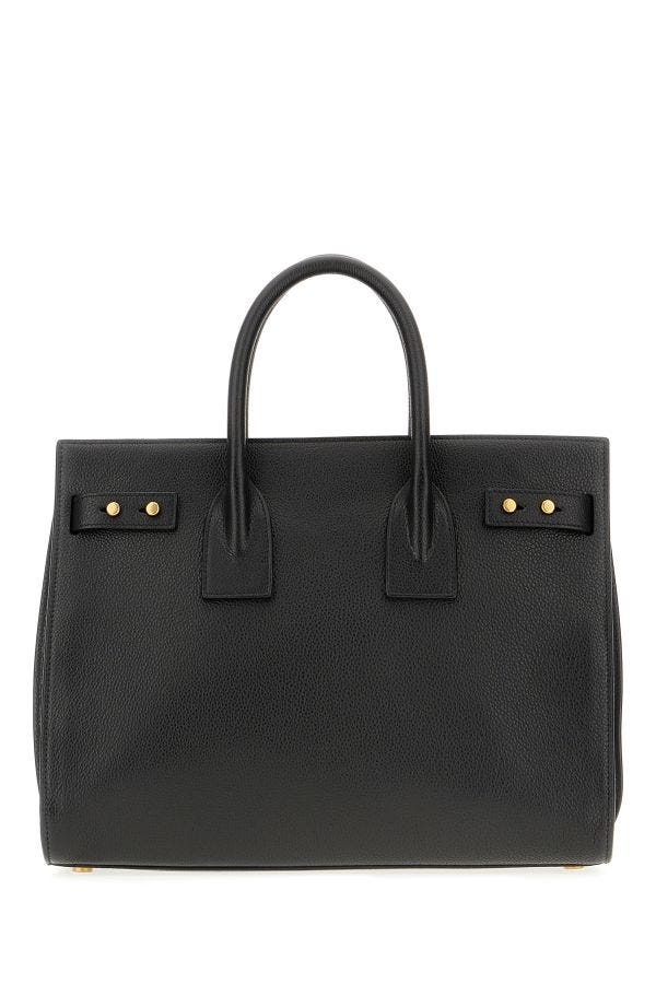 Saint Laurent Black Calf Leather Sac De Jour Handbag at The Platonist