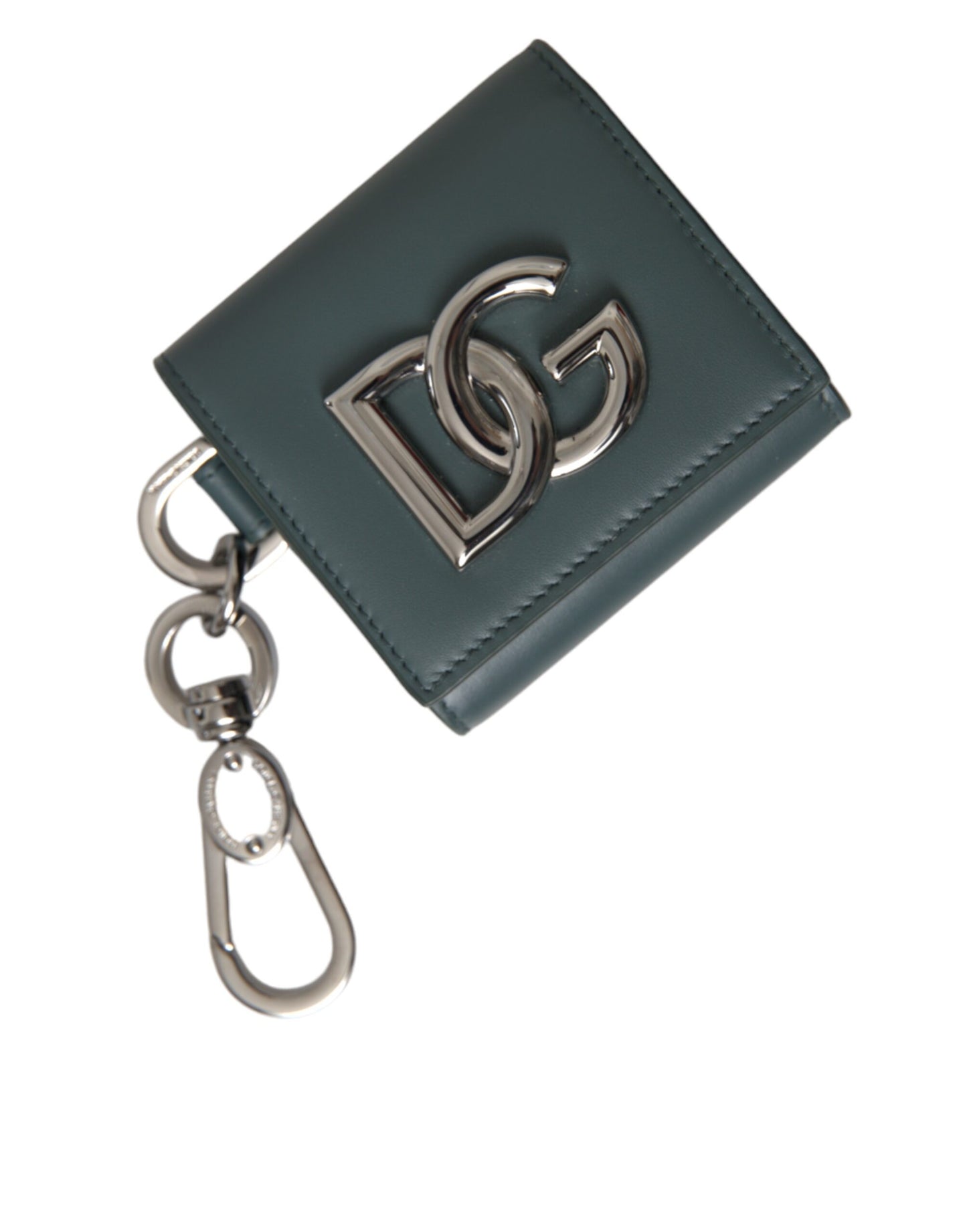 Porte-clés Dolce & Gabbana en cuir vert avec logo DG