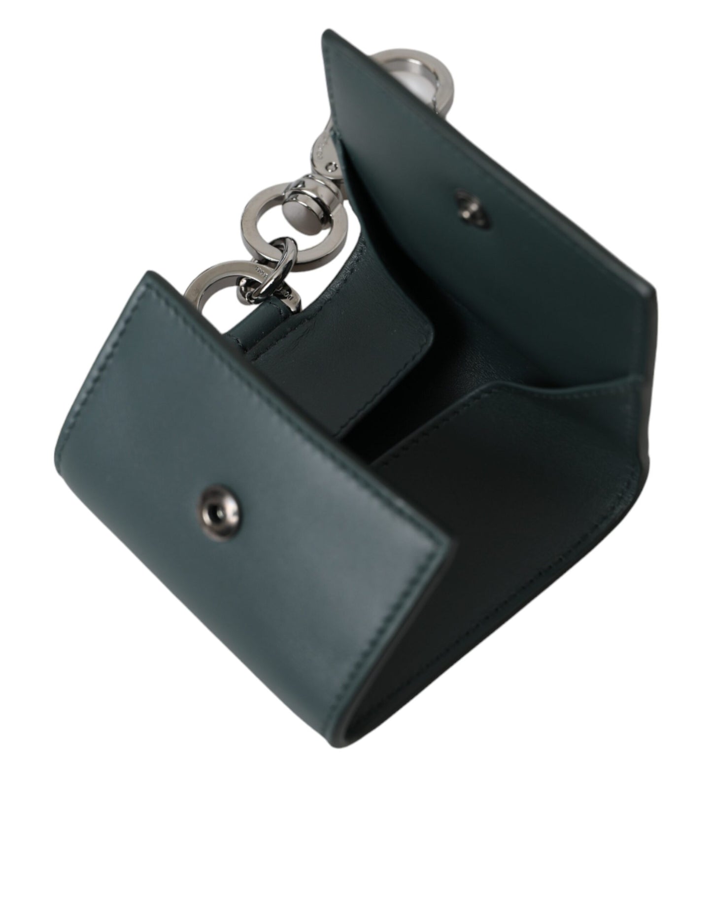 Porte-clés Dolce & Gabbana en cuir vert avec logo DG
