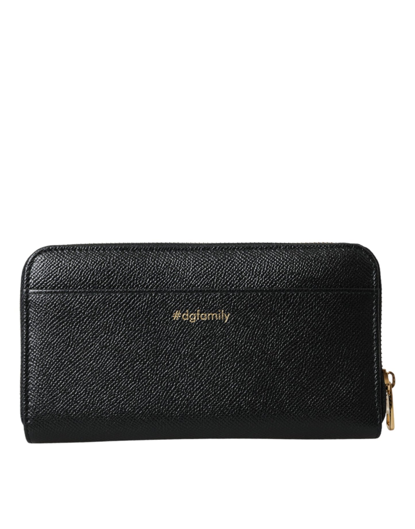 Dolce & Gabbana Schwarz Blau Leder #DGFAMILY Reißverschluss Continental Herren Geldbörse