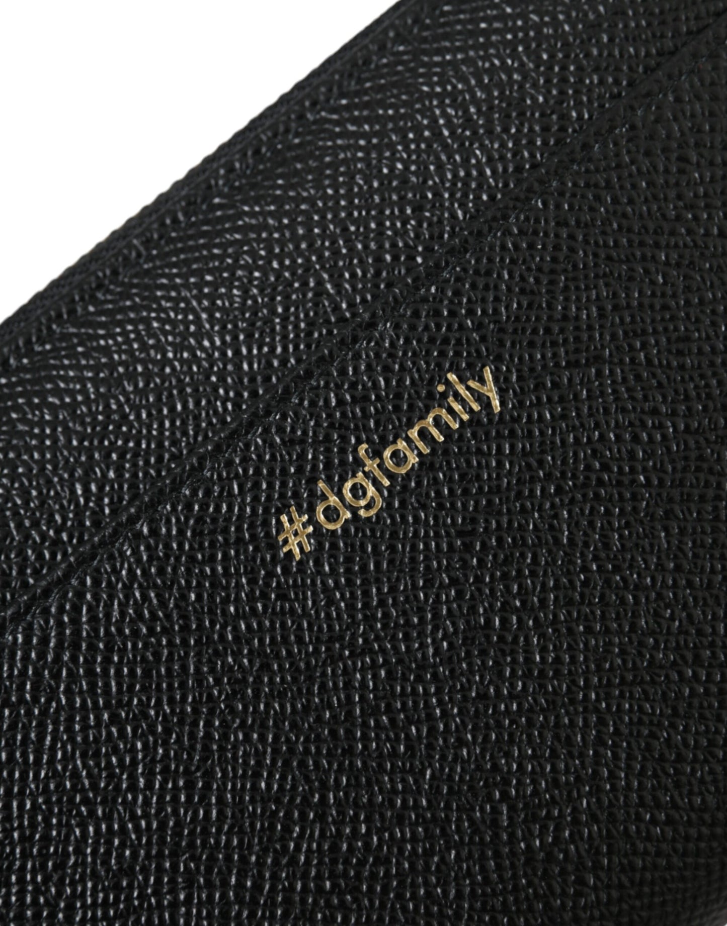 Dolce & Gabbana Schwarz Blau Leder #DGFAMILY Reißverschluss Continental Herren Geldbörse