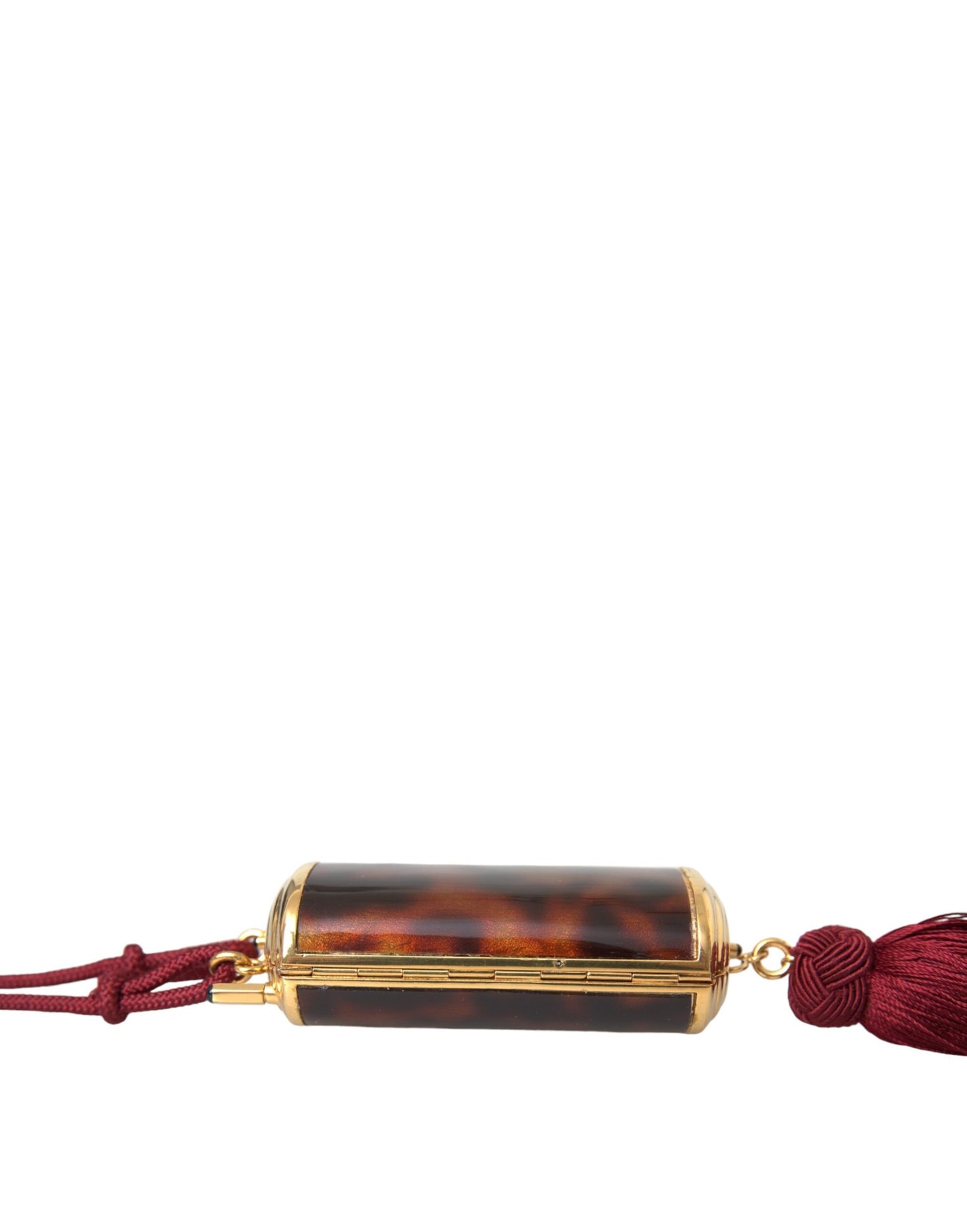 Mini trousse de maquillage à pompon et miroir léopard marron Dolce & Gabbana