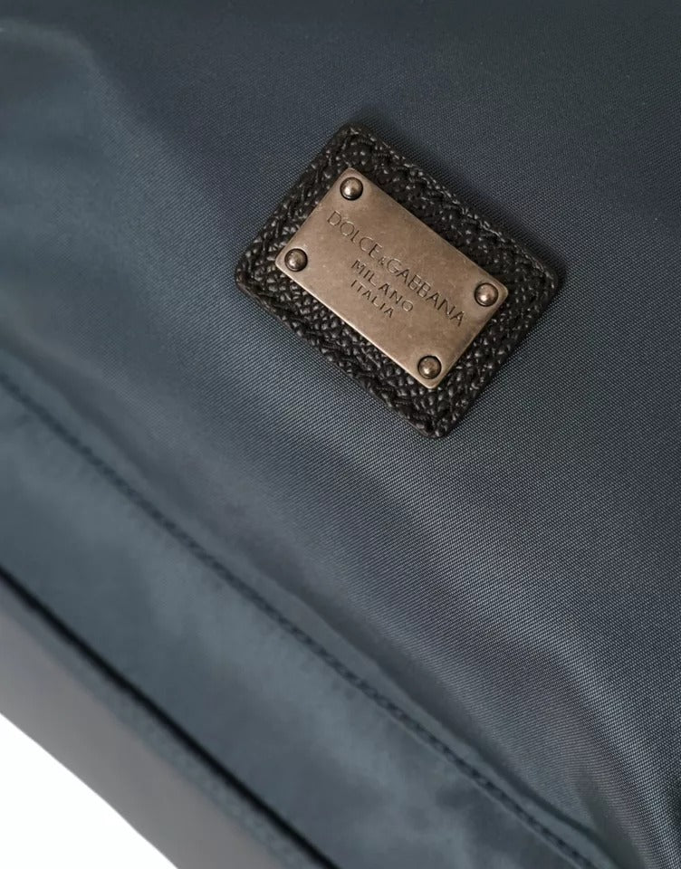 Dolce & Gabbana Blauer Nylon-Rucksack mit #DGFamily-Patch für Männer