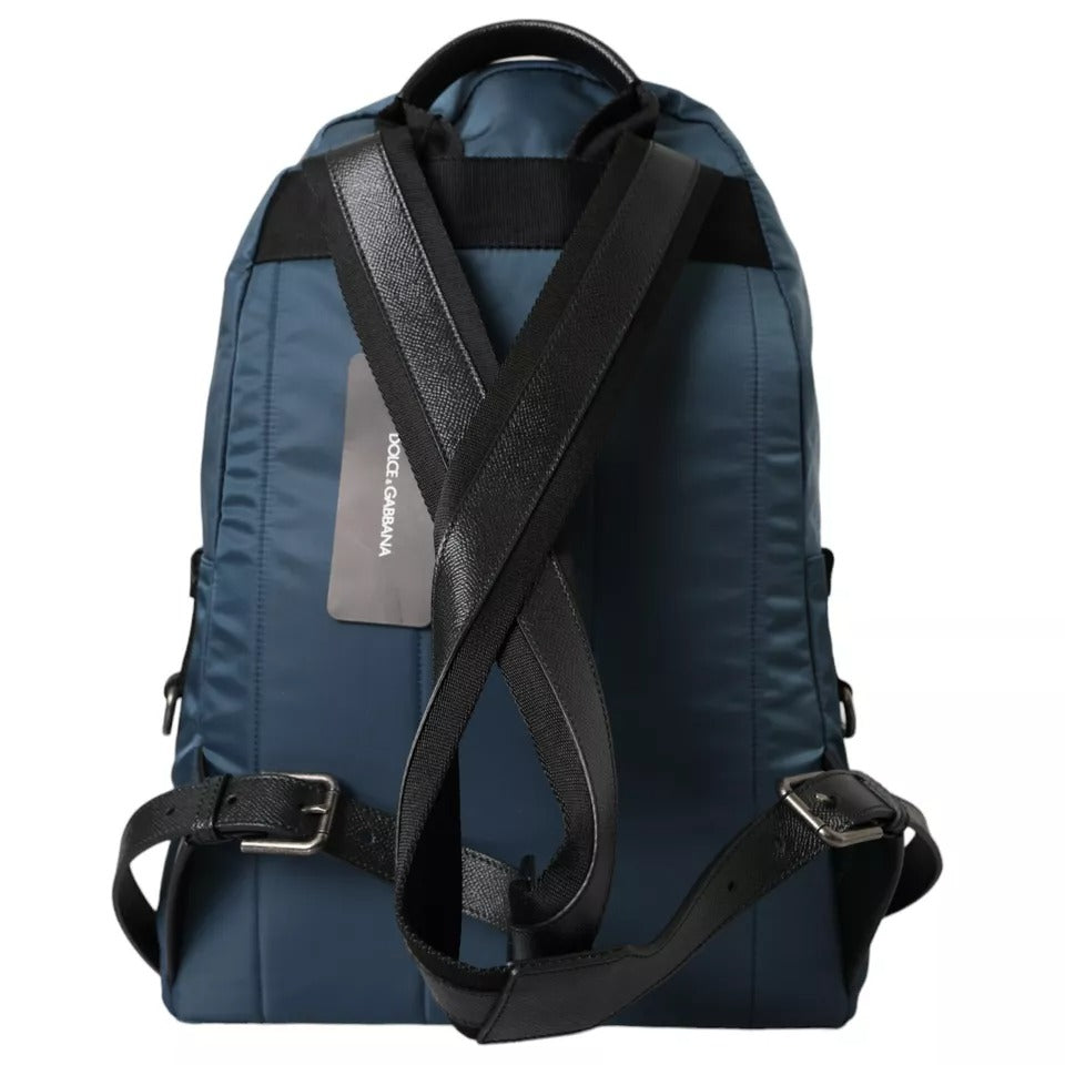 Dolce & Gabbana Blauer Nylon-Rucksack mit #DGFamily-Patch für Männer