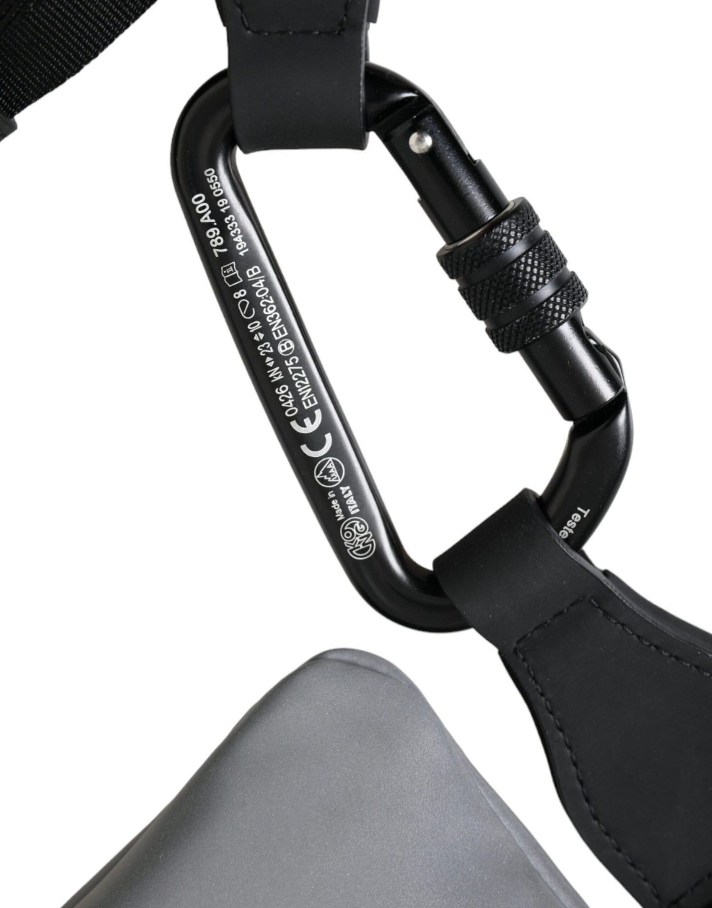 Sac banane à fermeture éclair en néoprène gris Dolce & Gabbana avec logo