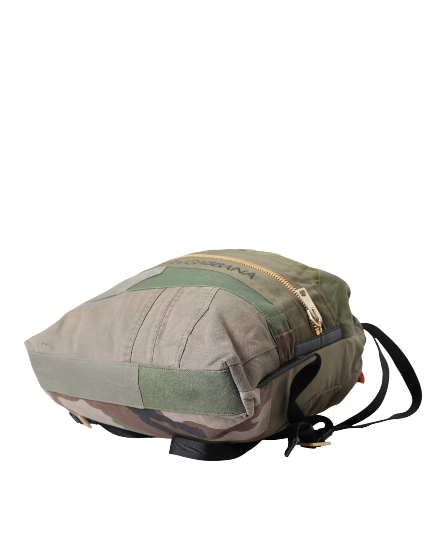 Dolce & Gabbana Militärgrüner Patchwork-Rucksack