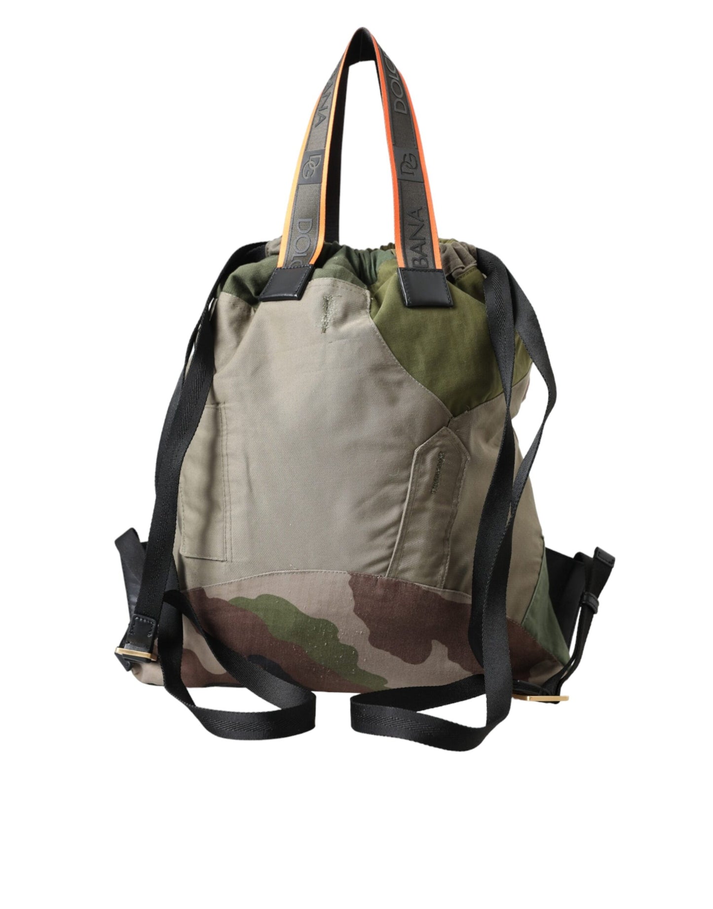 Dolce & Gabbana Militärgrüner Patchwork-Rucksack