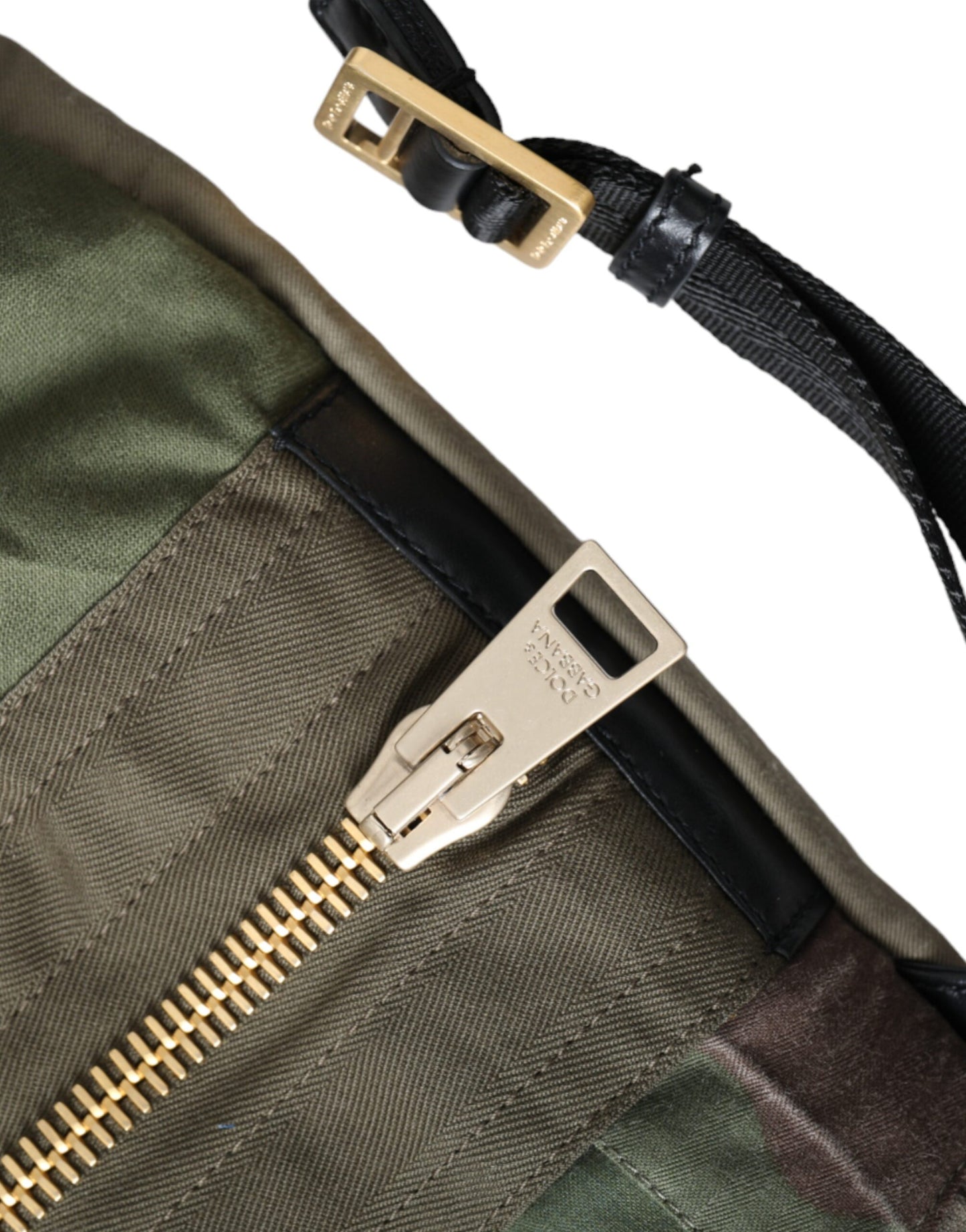Dolce & Gabbana Militärgrüner Patchwork-Rucksack