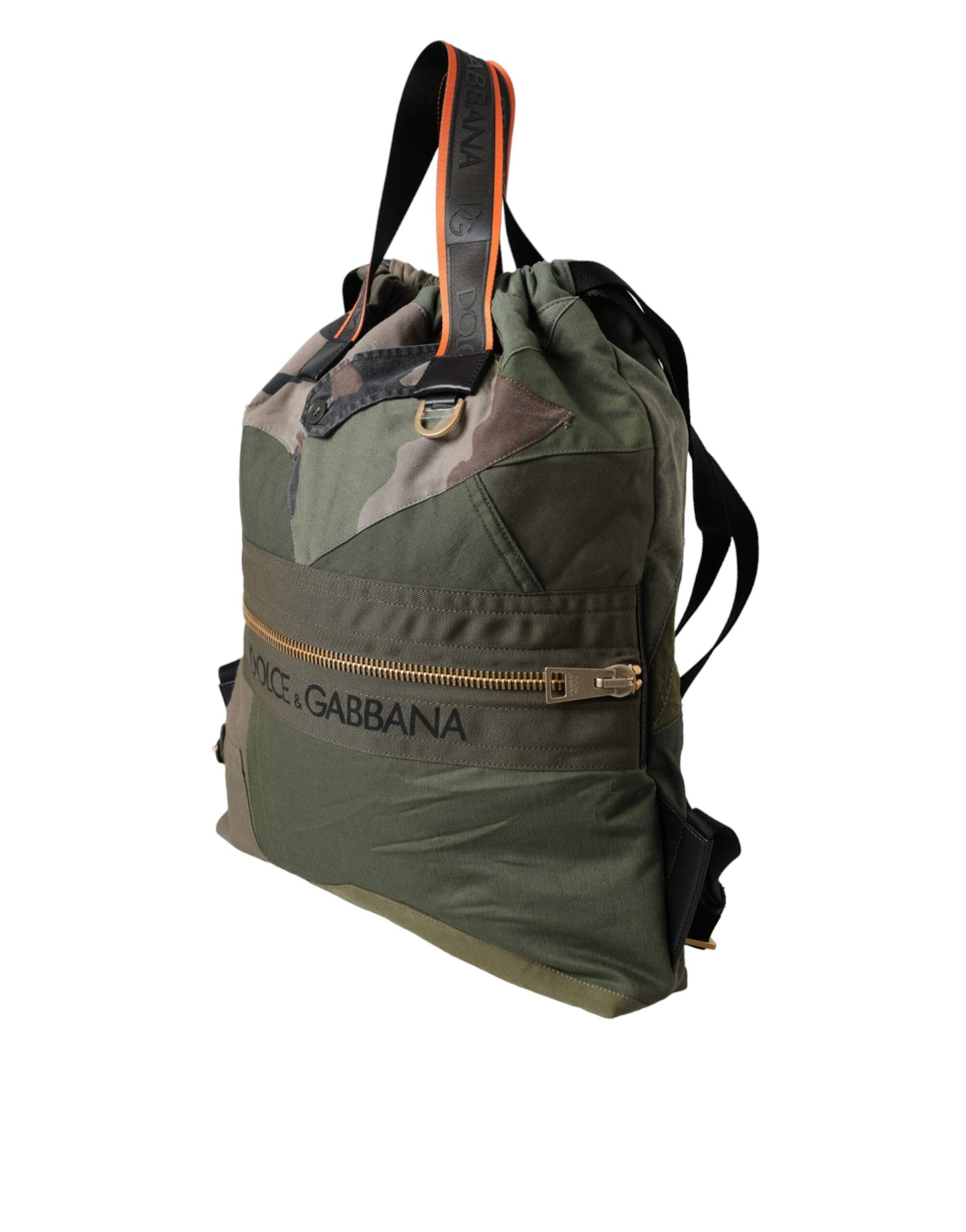 Sac à dos patchwork vert militaire Dolce & Gabbana