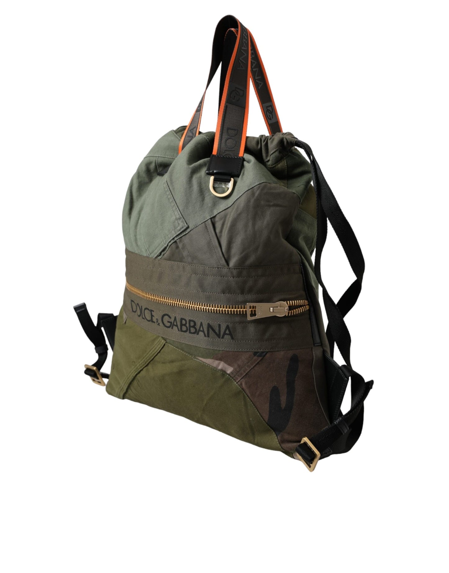 Sac à dos patchwork vert militaire Dolce & Gabbana