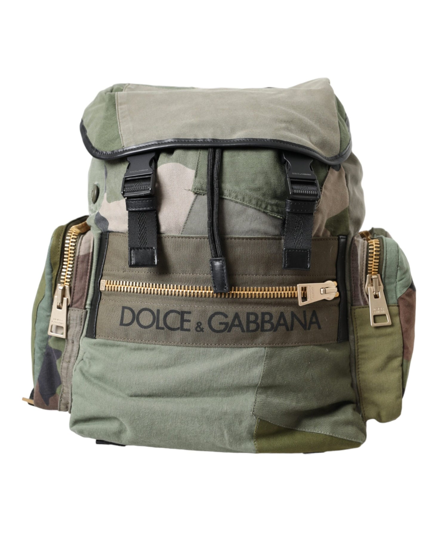 Sac à dos patchwork vert militaire Dolce & Gabbana
