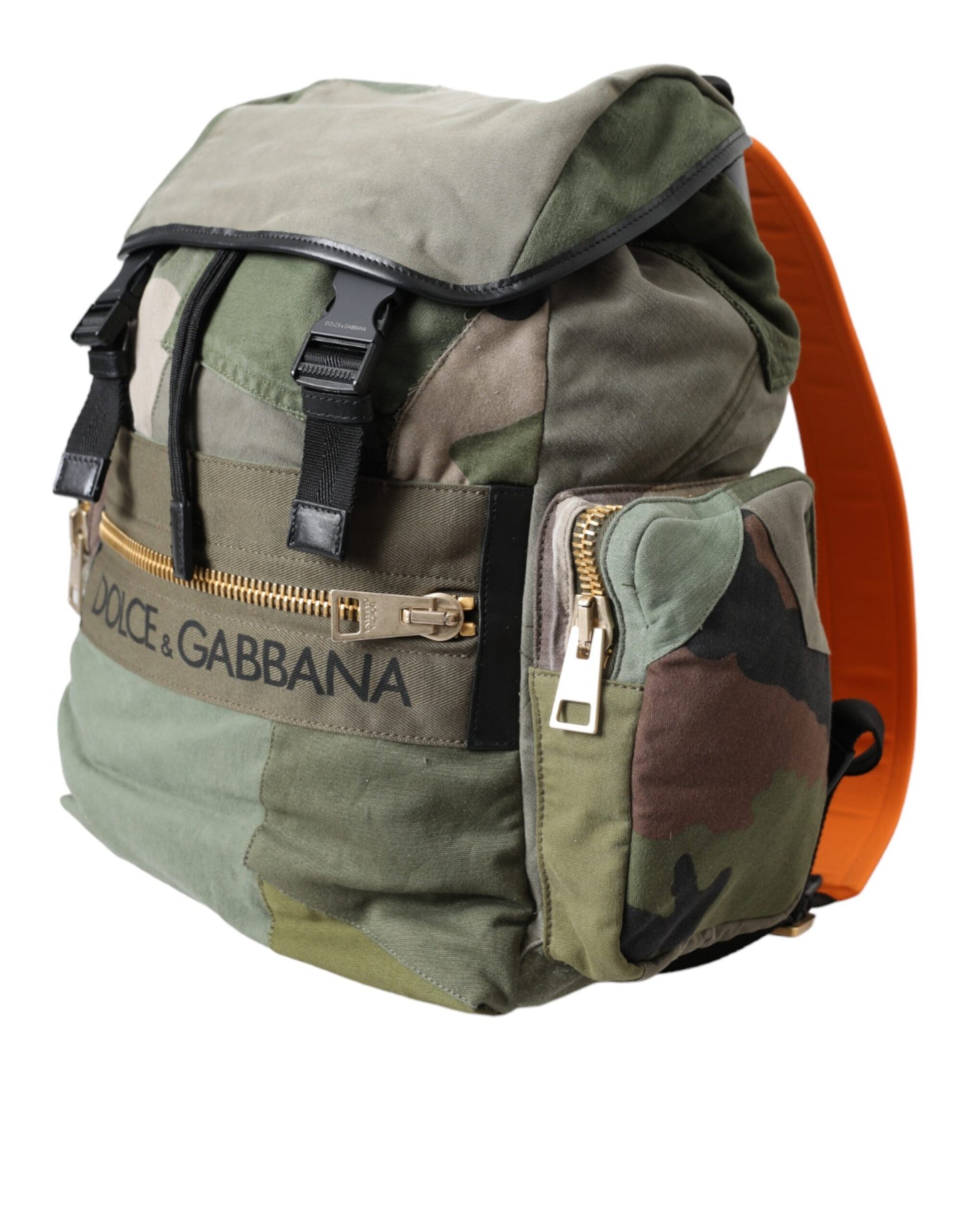Sac à dos patchwork vert militaire Dolce & Gabbana