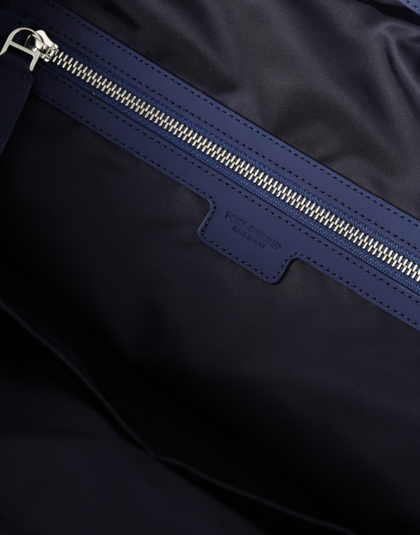 Dolce & Gabbana – Blaue Reisetasche aus Nylon-Kalbsleder