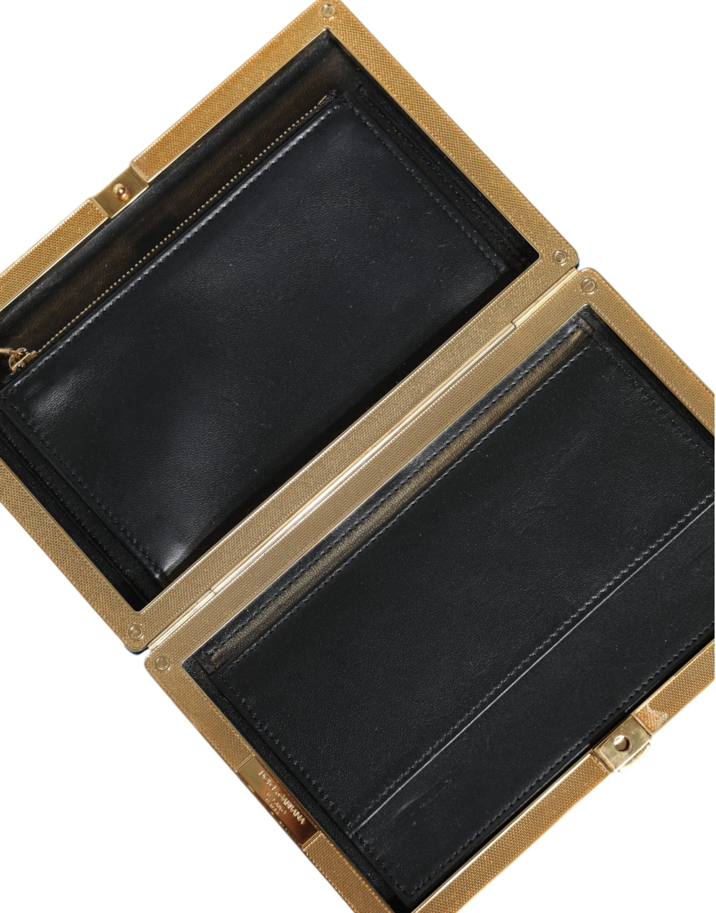 Dolce & Gabbana Blauer Samt Goldrahmen Clutch Abendtasche Partytasche